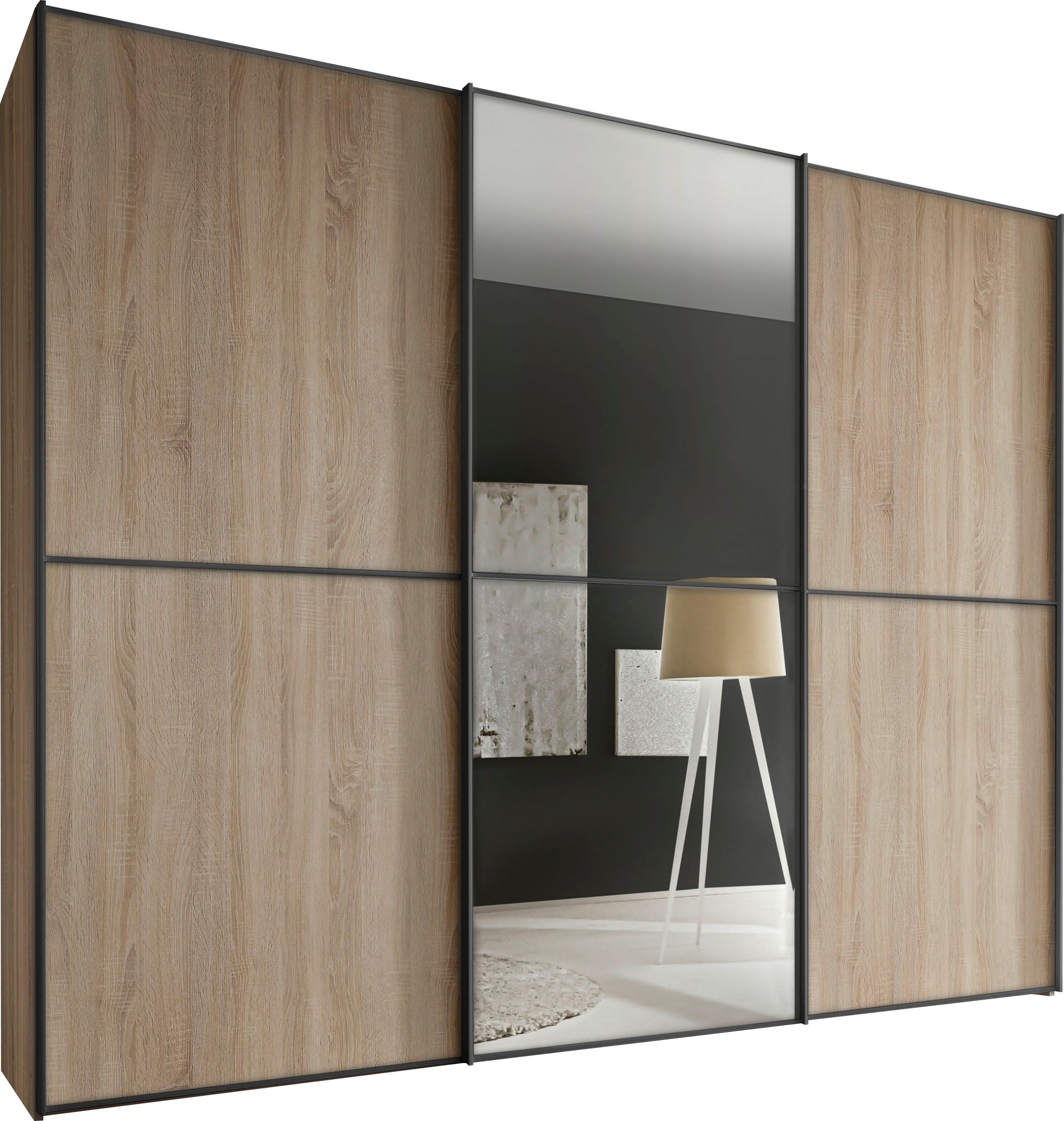 STAUD Schwebetürenschrank »Sinfonie Plus, edles Design in hochwertiger Qualität, Made in Germany«, Mit Spiegeltüre und vier verschiedenen Ausstattungsvarianten