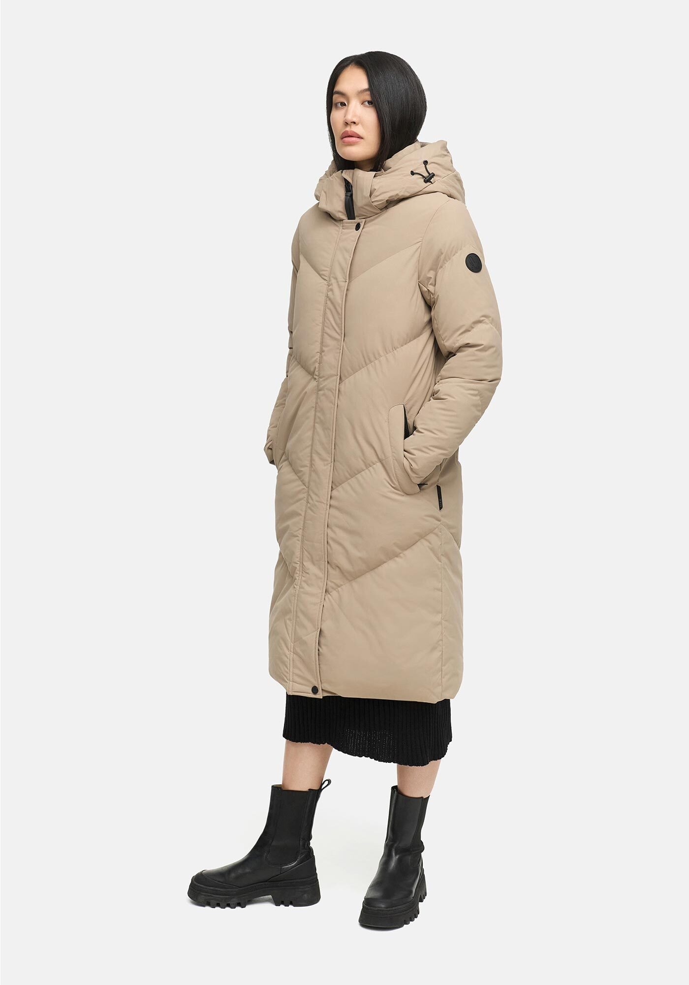 Marikoo Winterjacke "Teonaa" langer Winter Mantel gesteppt