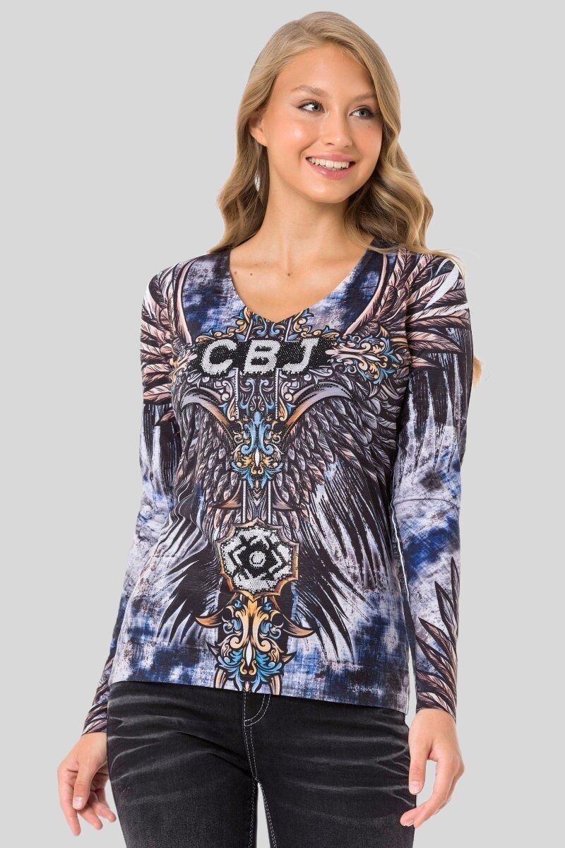 Cipo & Baxx Sweatshirt »LONG SLEEVE T-SHIRT«, 1 coolen Allover-Print
