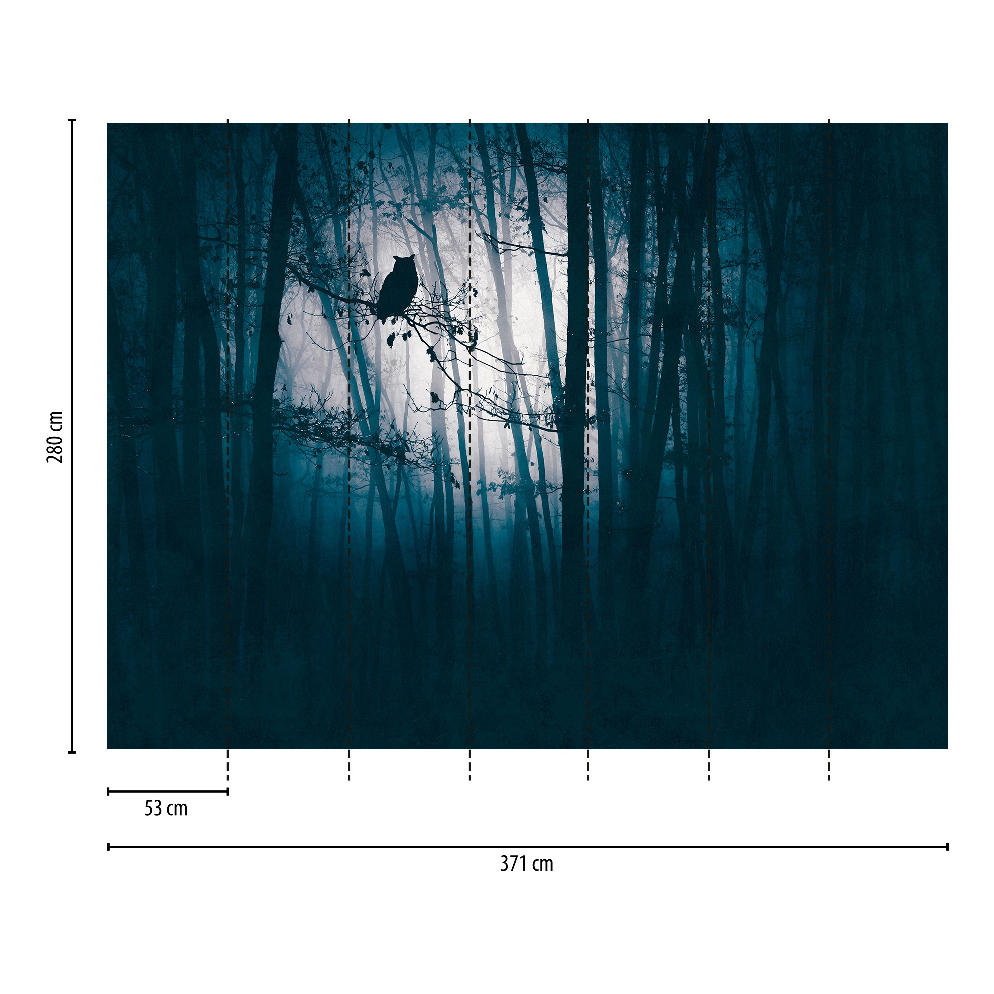 living walls Fototapete "THE WALL III Wald-Tapete Motivtapete Eule Wald" ma günstig online kaufen