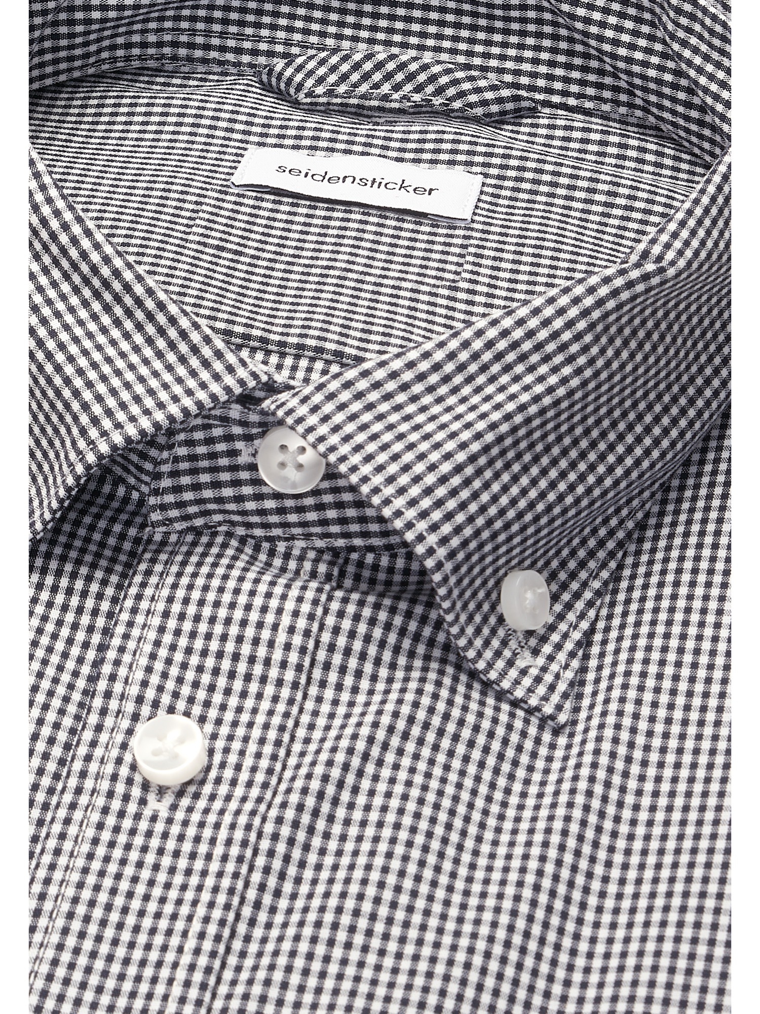 seidensticker Businesshemd »Shaped« Shaped 1/1 Button-Down-Kragen Karo