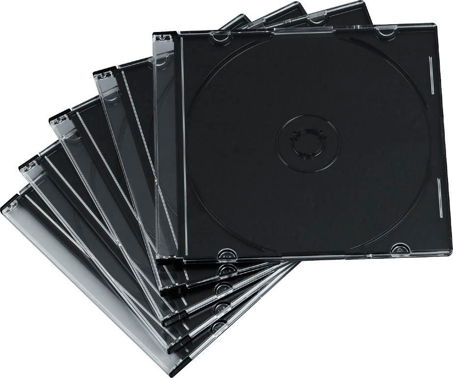 CD-Hülle »CD-Leerhülle Slim, 50er-Pack, Transparent/Schwarz schmal«