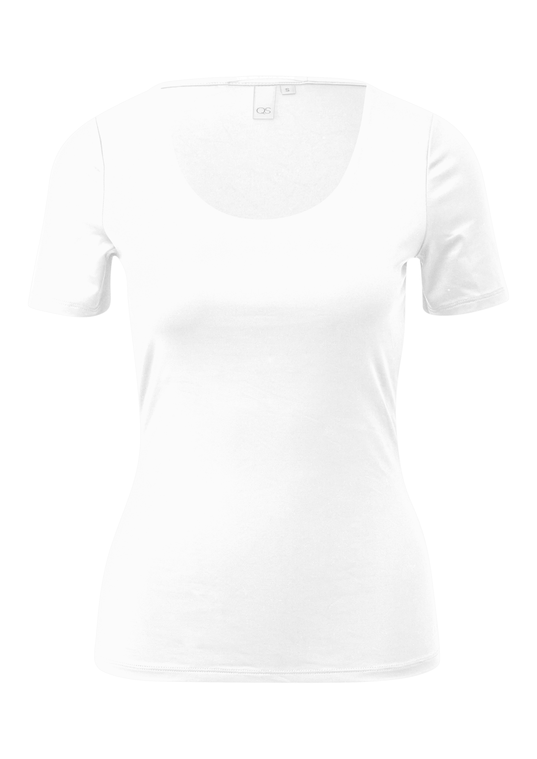 QS Kurzarmshirt mit tiefem Rundhals