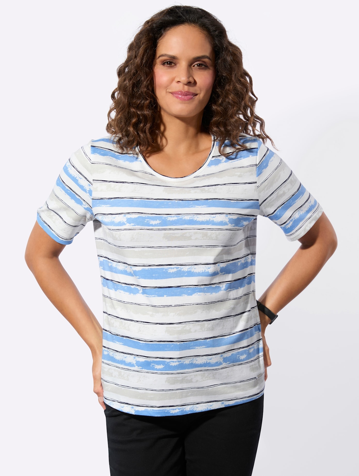 Casual Looks Kurzarmshirt "Ringelshirt" 1 tlg. günstig online kaufen