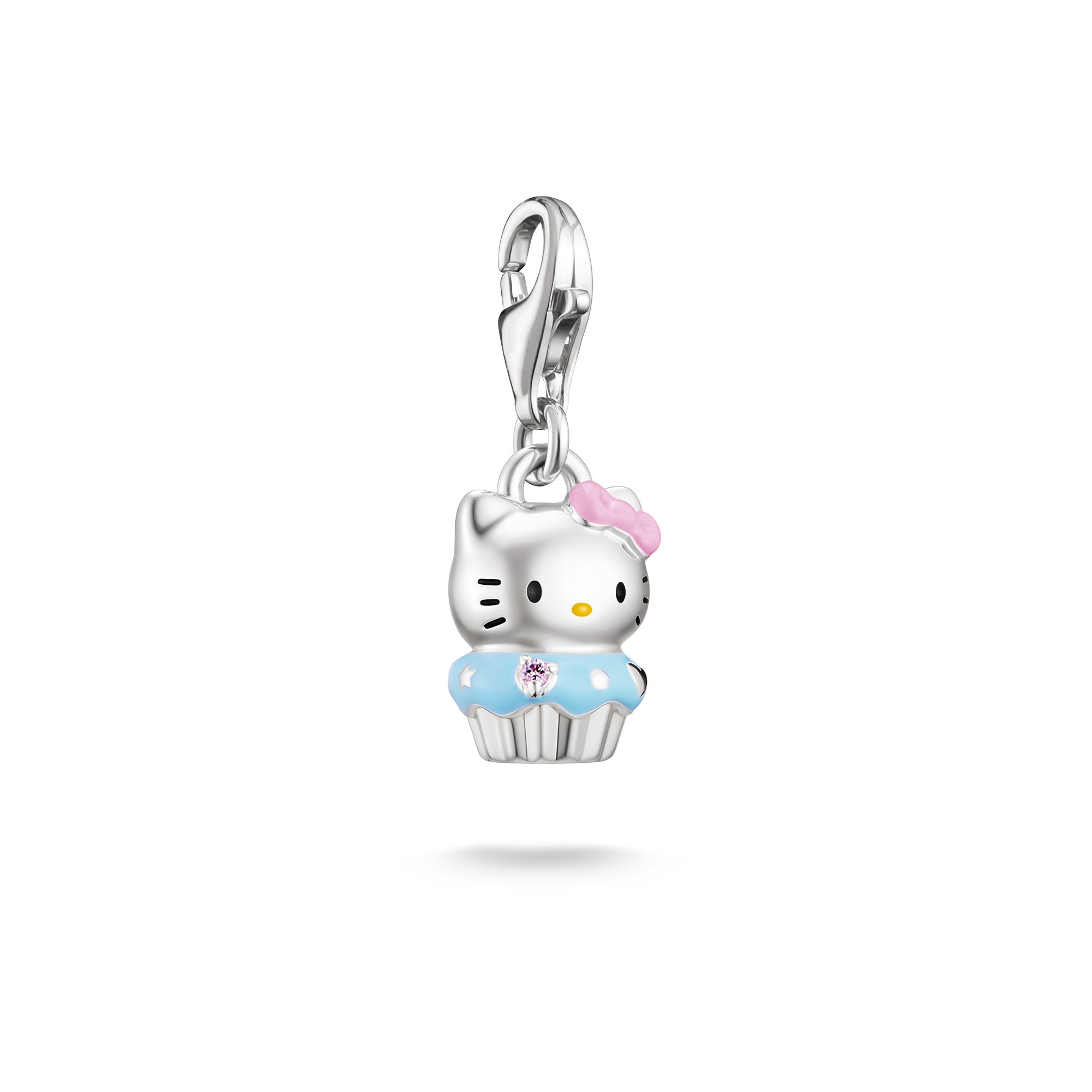 THOMAS SABO Charm-Einhänger »THOMAS SABO ♡ Hello Kitty Muffin-Optik Charm - Original« mit Zirkonia (synth.) - Emaille