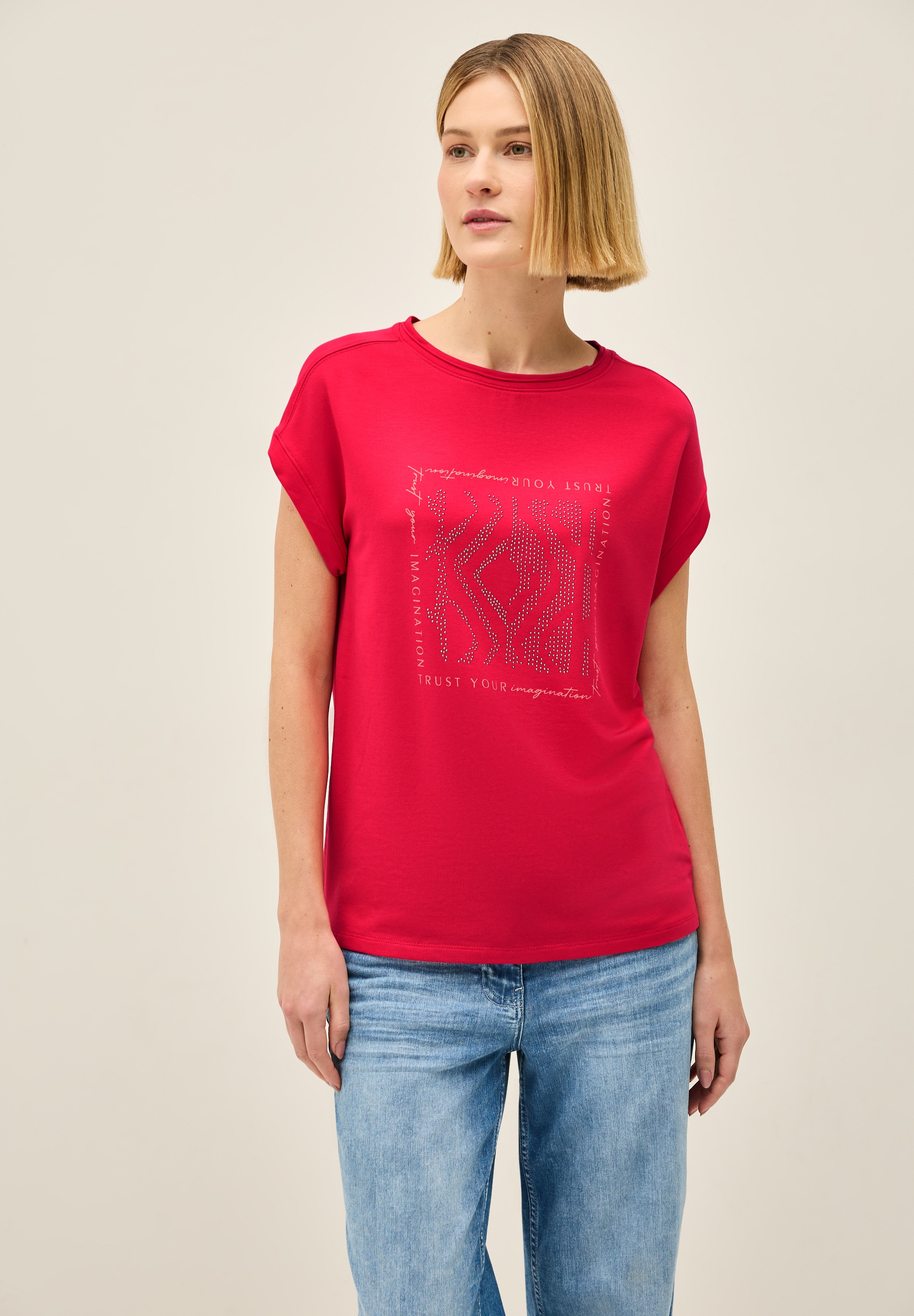 Cecil T-Shirt, aus Baumwolle mit Stretchante günstig online kaufen