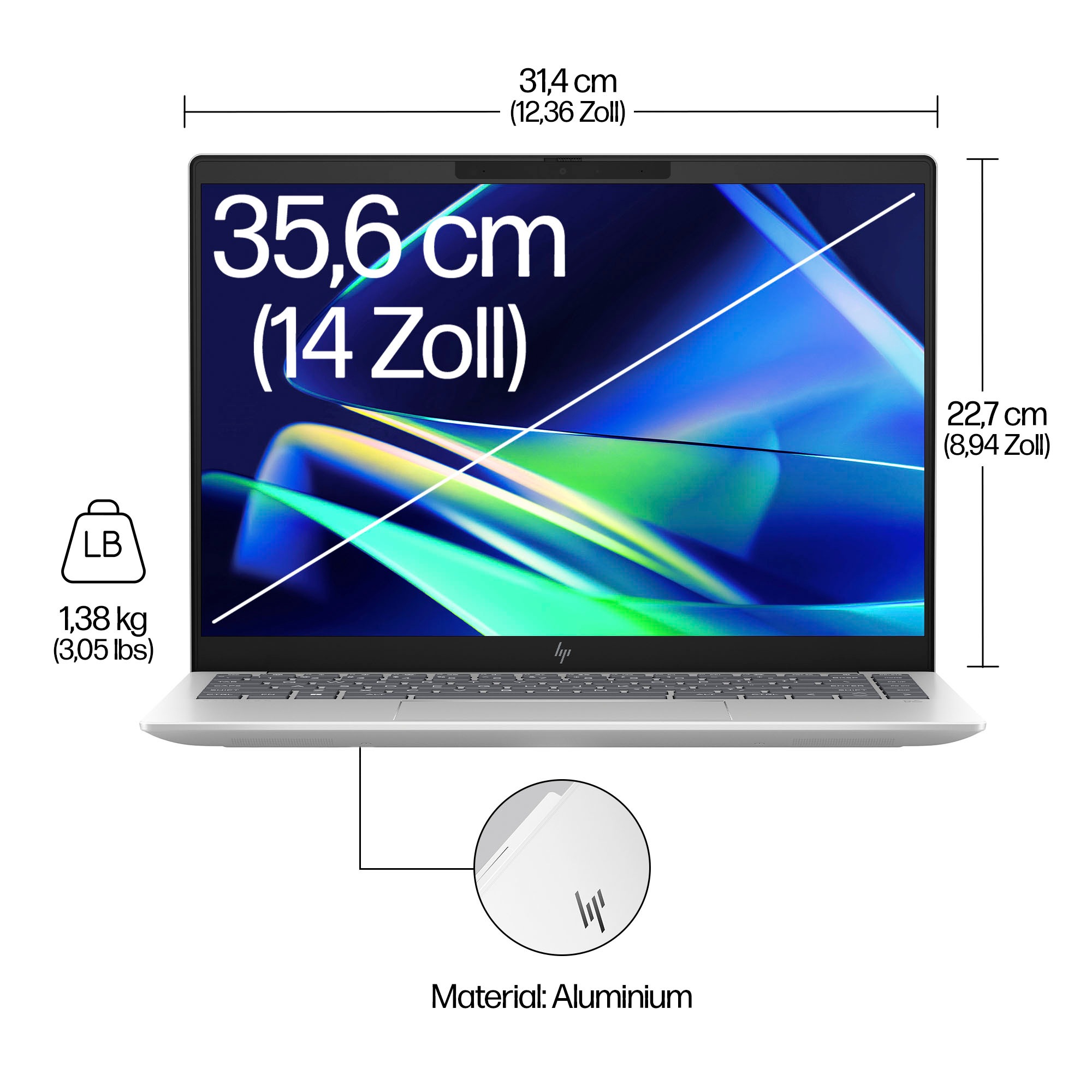 HP Notebook »Pavilion 14-ey0257ng«, 35,6 cm, / 14 Zoll, AMD, Ryzen 5, Radeon 740M, 1000 GB SSD