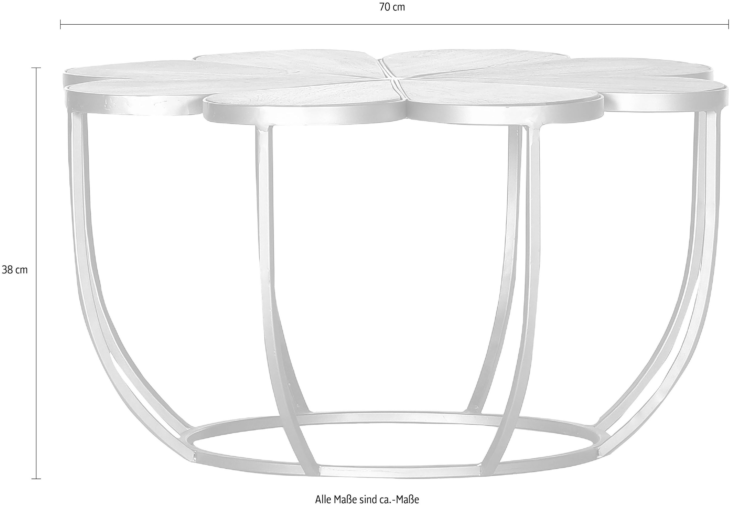 Gutmann Factory Beistelltisch »Bloom«, mit eingefasster Massivholzplatte Akazie