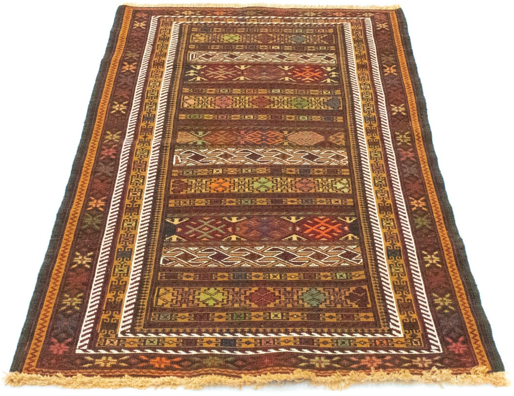 Wollteppich »Kelim Afghan Teppich handgewebt mehrfarbig«, rechteckig, Kurzflor