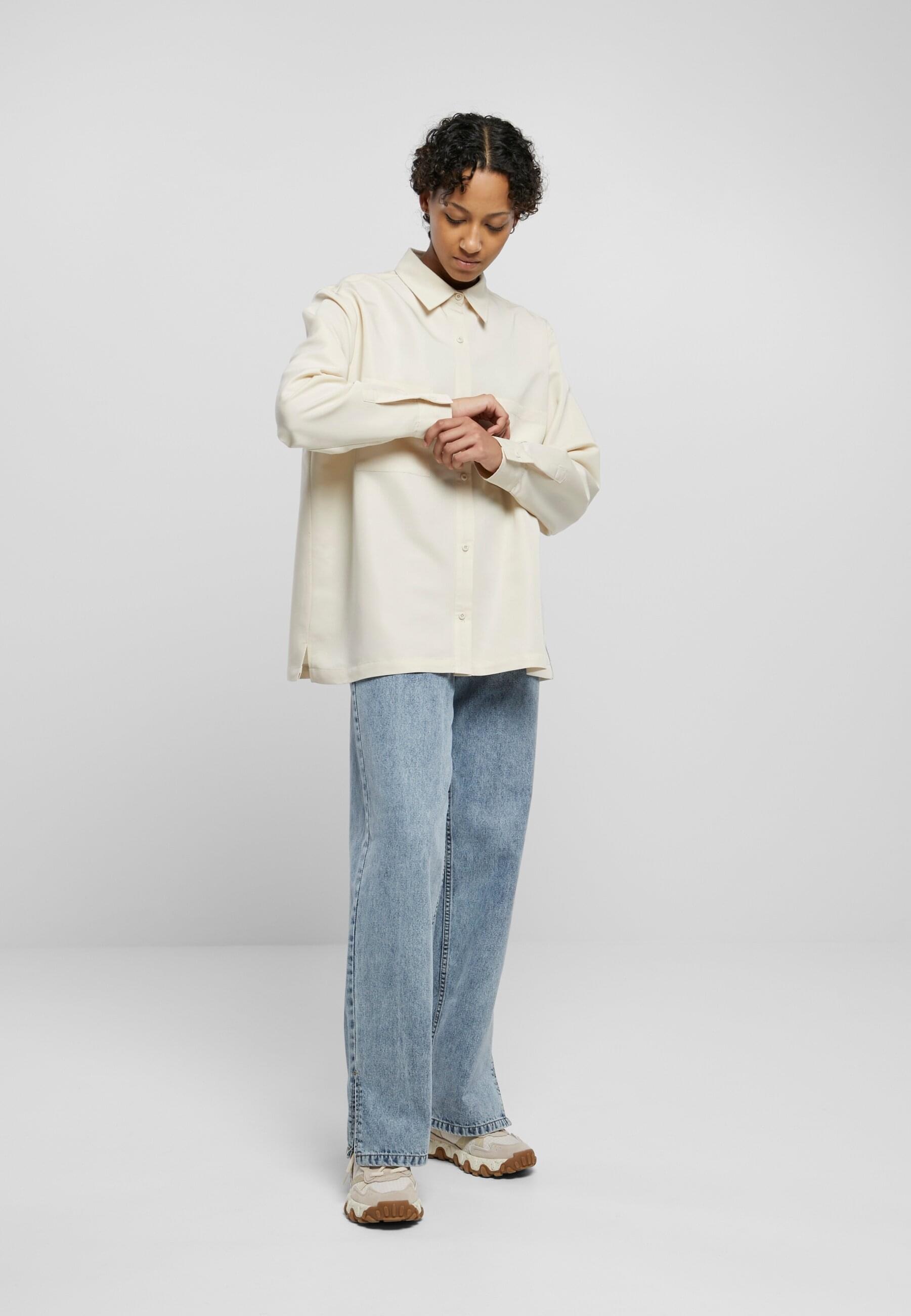 URBAN CLASSICS Langarmhemd »Urban Classics Damen Ladies Oversized Twill Shirt«