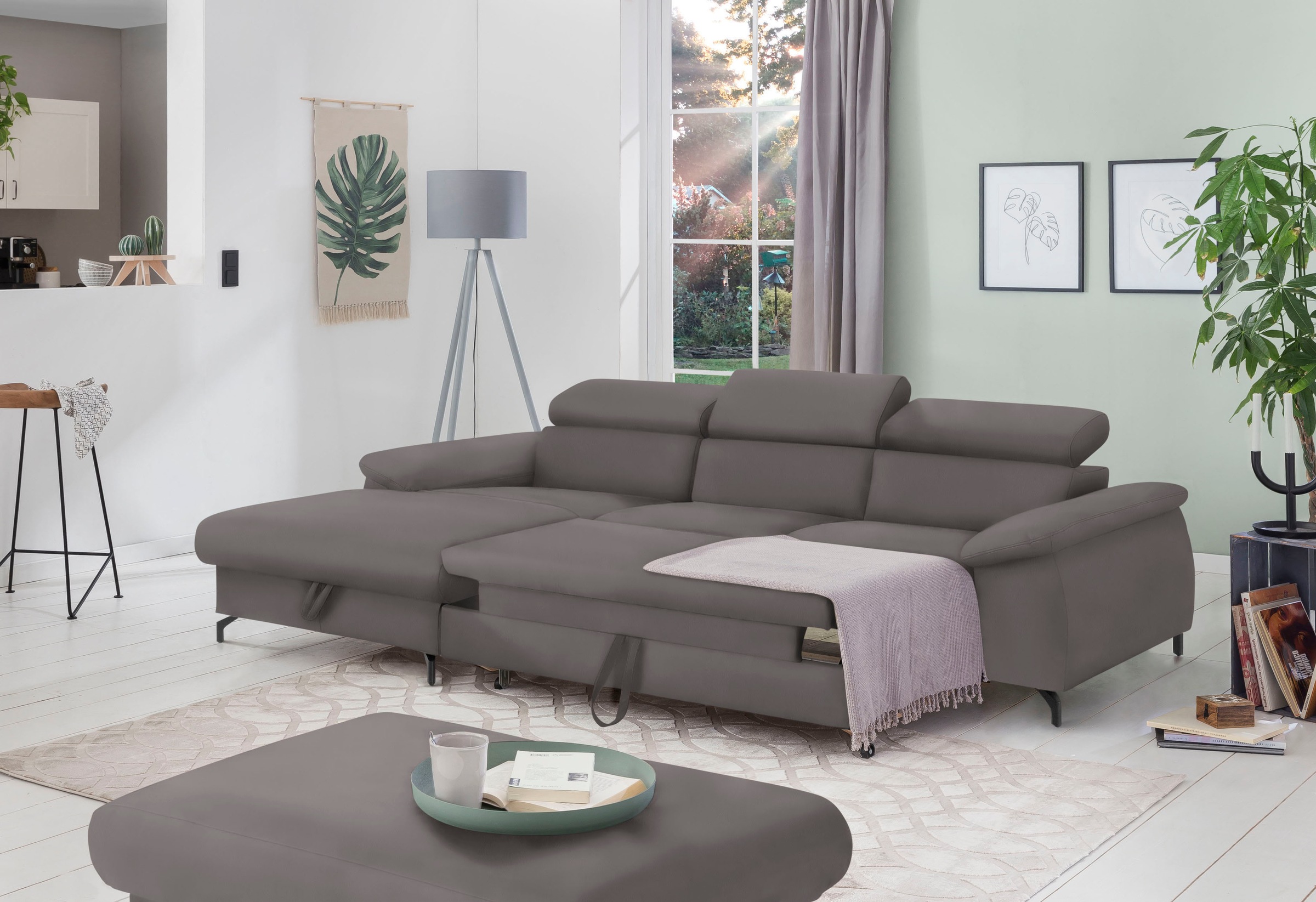 COTTA Ecksofa »Kitty L-Form«, mit Kopfteilverstellung, wahlweise mit Bettfunktion & Bettkasten