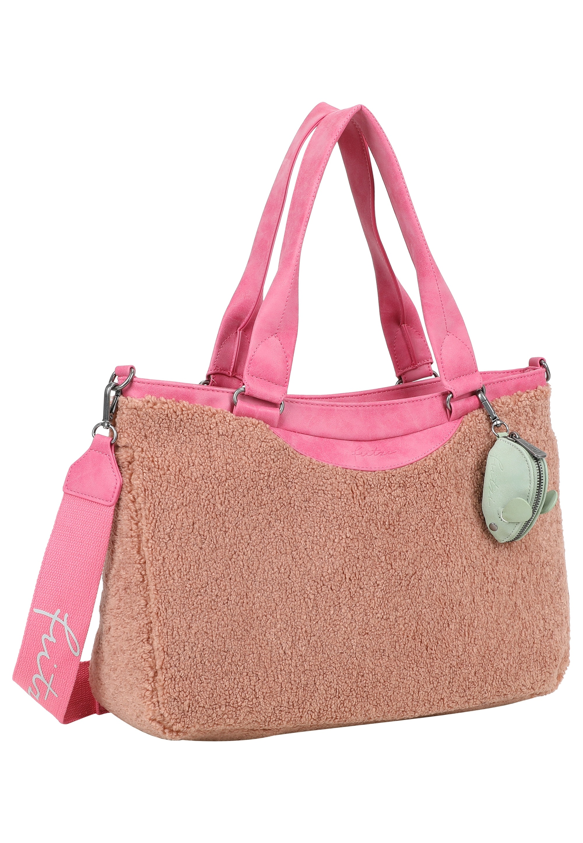 Fritzi aus Preußen Henkeltasche »Teddy Black«, aus kuscheligem, veganem Teddy-Material