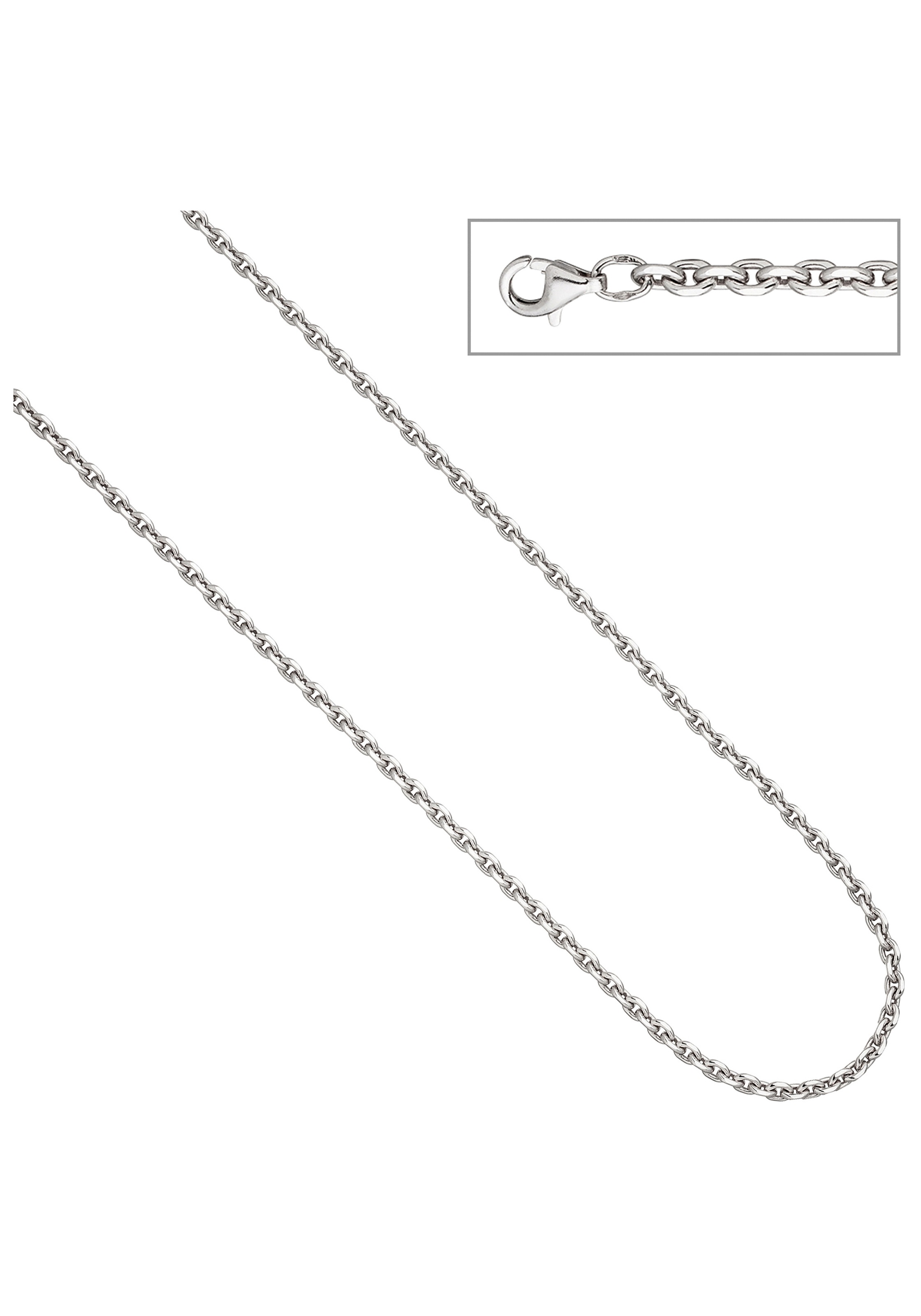 JOBO Silberkette, Ankerkette 925 Silber diamantiert 50 cm