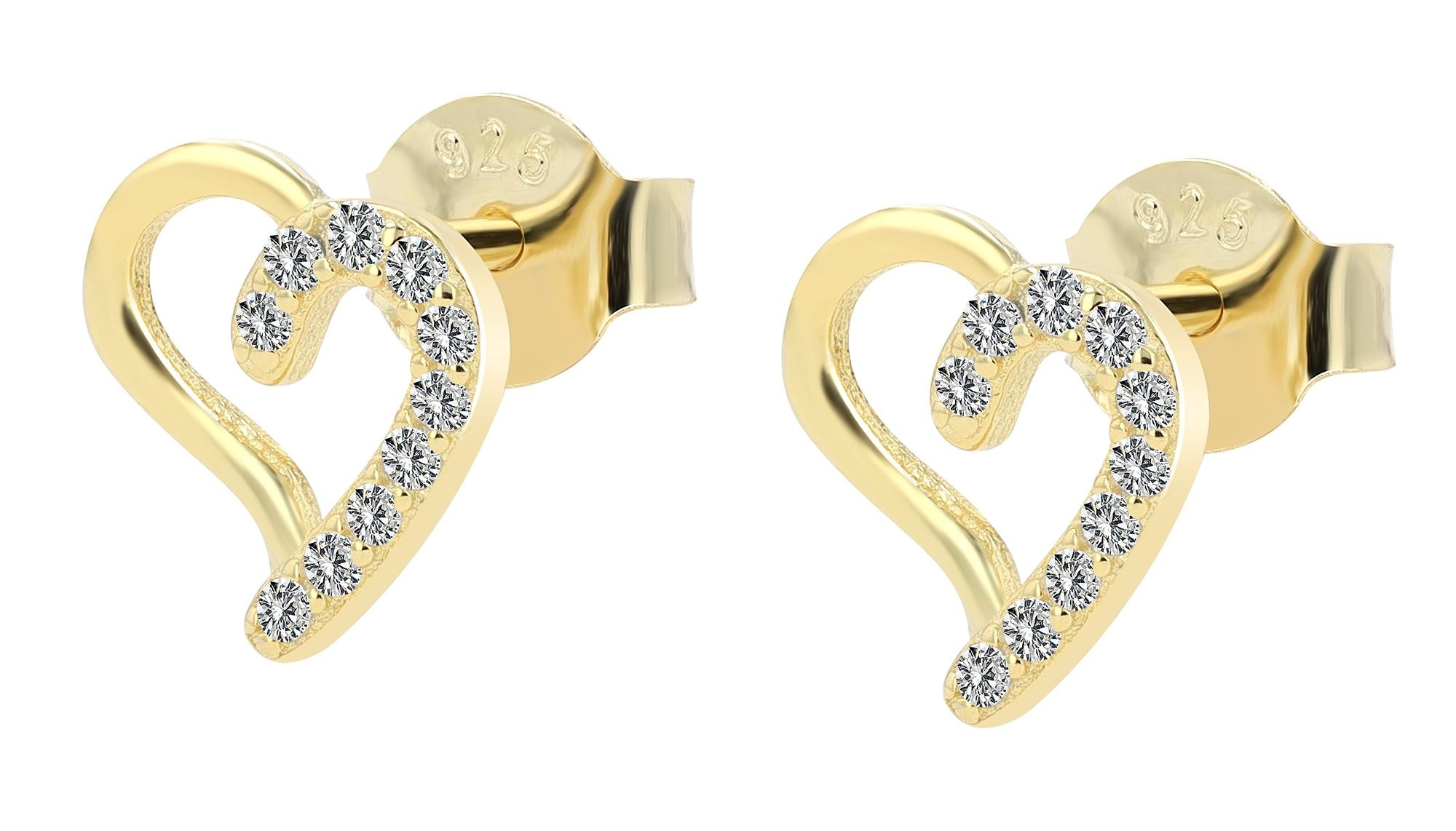 Adelia´s Paar Ohrhänger »Ohrringe – Ohrstecker Herz aus 925 Silber mit Zirkonia« Ideal als Geschenk zum einfach so