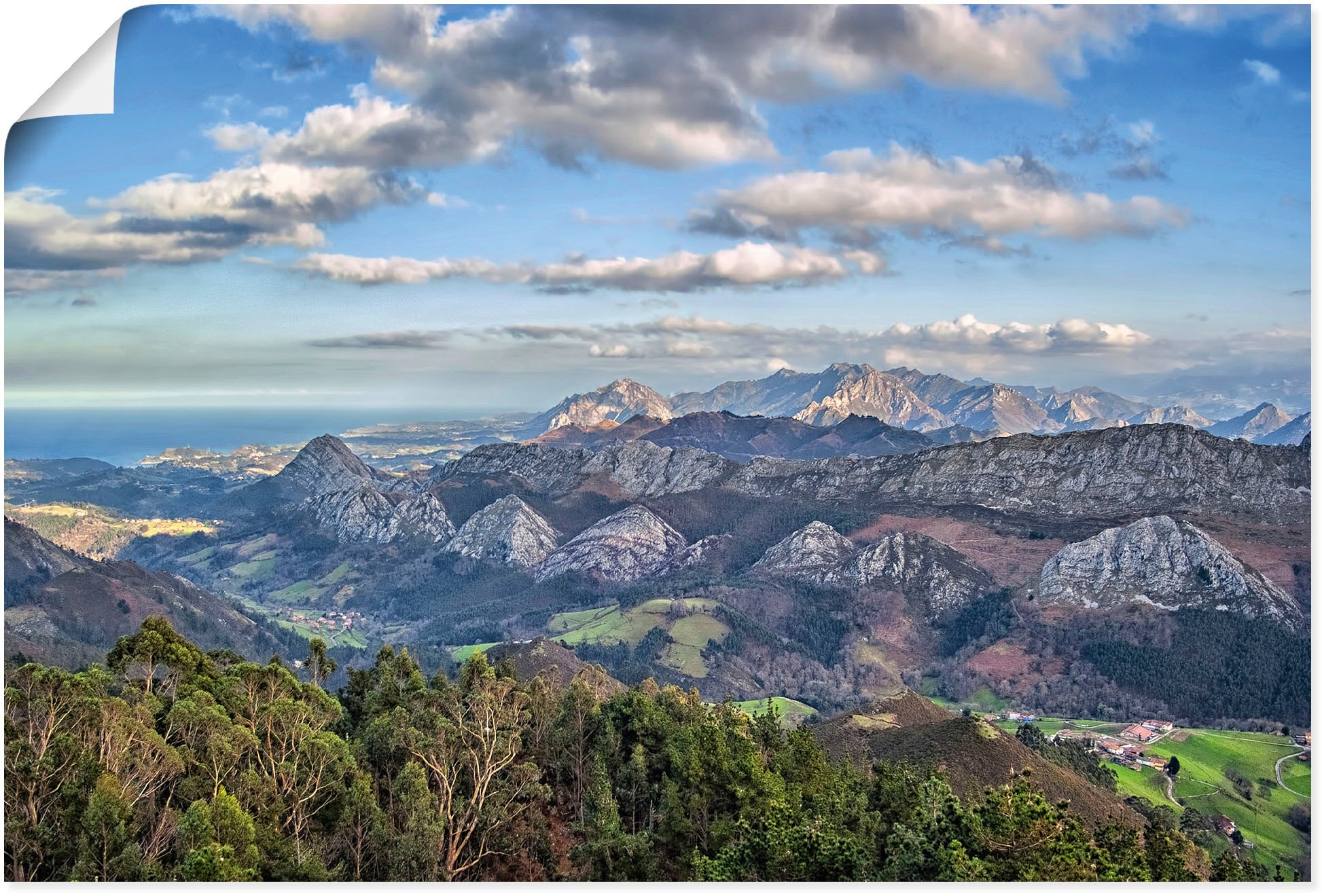 | Norden oder »Bergwelt Größen St.), Wandbild & BAUR versch. Alpenbilder, in Artland bestellen Poster Berge Spaniens«, als Leinwandbild, im Alubild, (1 Wandaufkleber