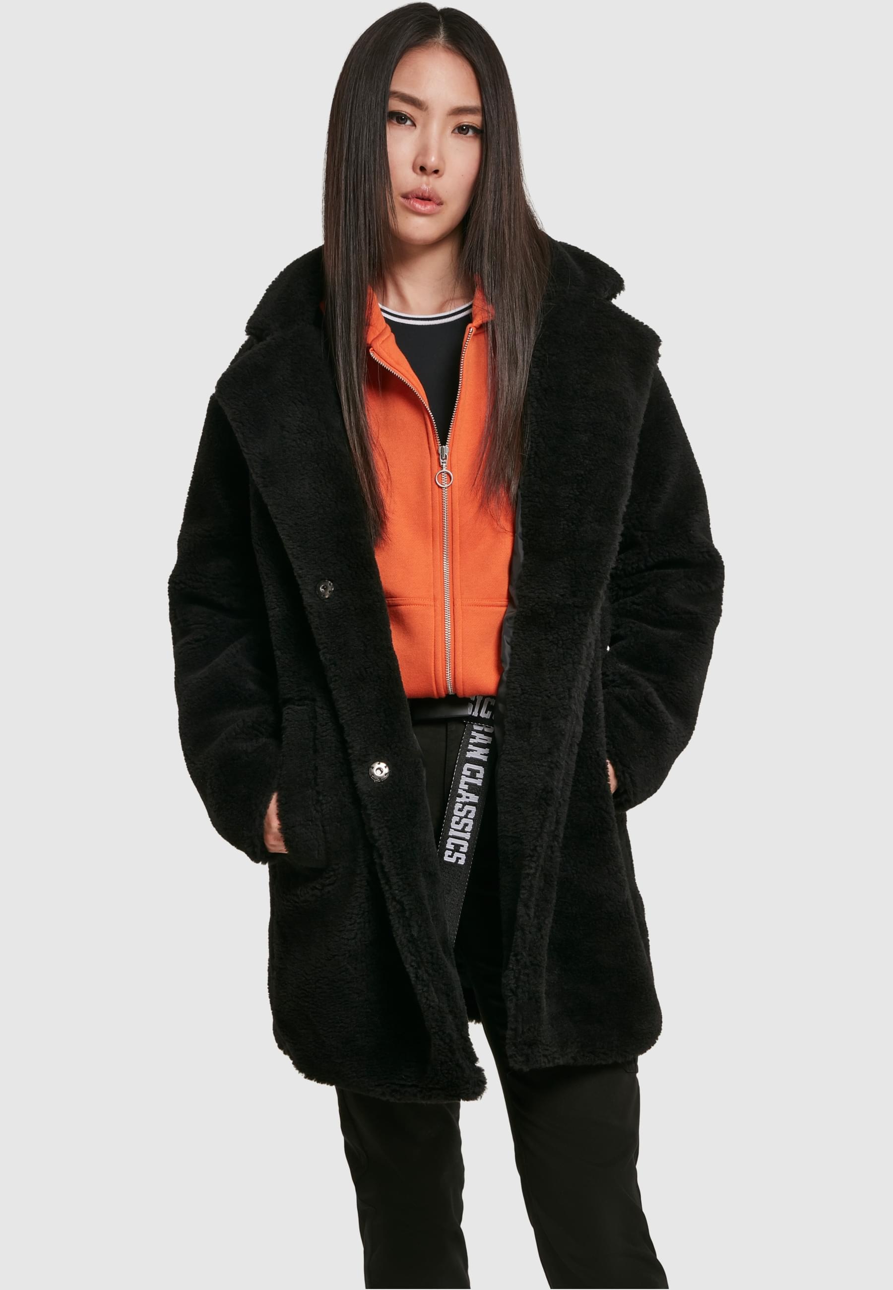 URBAN CLASSICS Parka »Urban Classics Damen Ladies Oversized Sherpa Coat«, (1 St.), ohne Kapuze