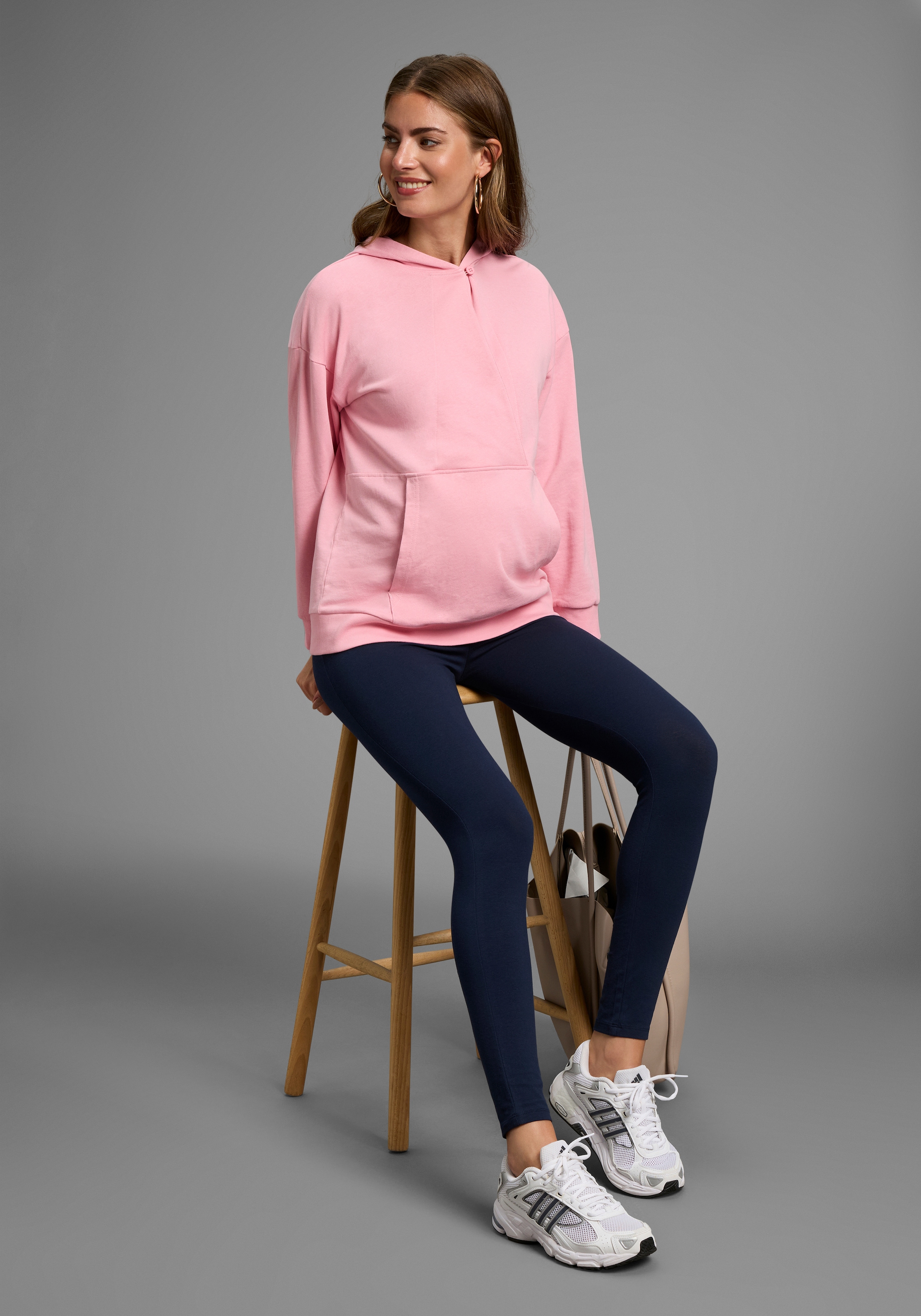 Neun Monate Umstandshose »2 Stück Umstands-Hosen für Schwangerschaft und Stillzeit«, (Packung, 2 tlg.), 2er Pack Leggings für Schwangerschaft & Stillzeit