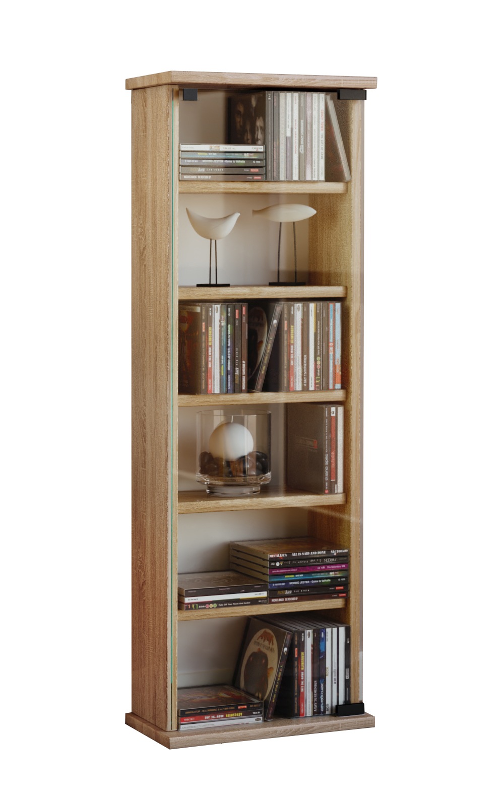 VCM Media-Regal »Holz CD DVD Stand Regal Schrank Vetro Glastür«