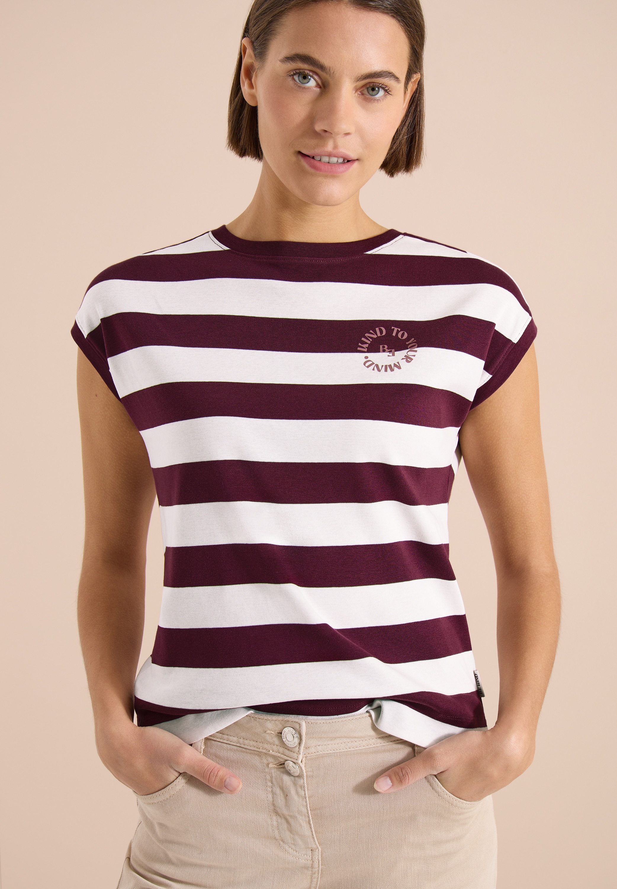 Cecil Rundhalsshirt aus reiner Baumwolle