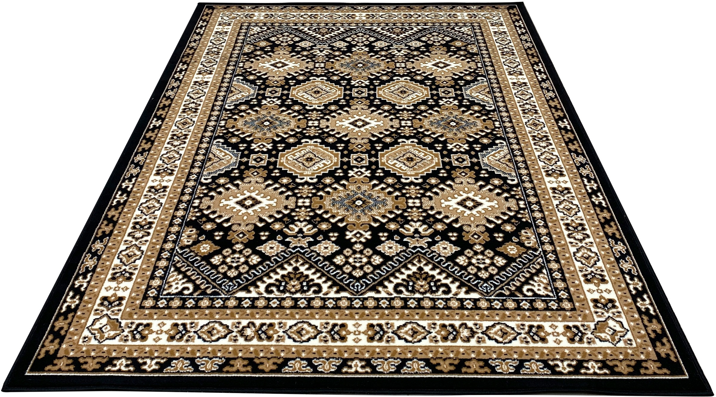Teppich OTTO HOME "Diantha" Gr. 4, braun (dunkelbraun), B:160cm H:7mm L:230cm, Kunstfaser, Teppiche, Teppich, Orient-Optik, mit Bordüre, Kurzflor, pflegeleicht, elegant, weich 3