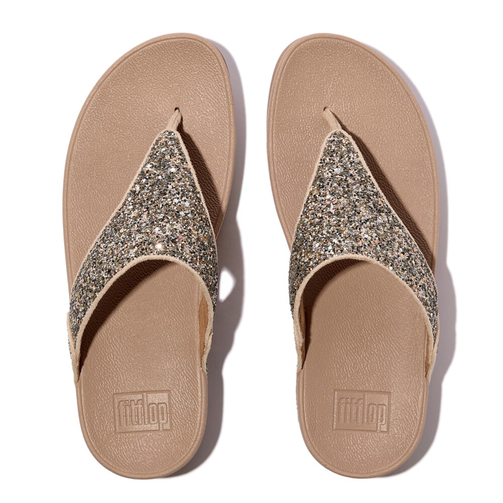 Fitflop Zehentrenner »LULU MULTI-TONAL GLITTER TOE«, Badeschuh, Slides, Sandale mit Glitter