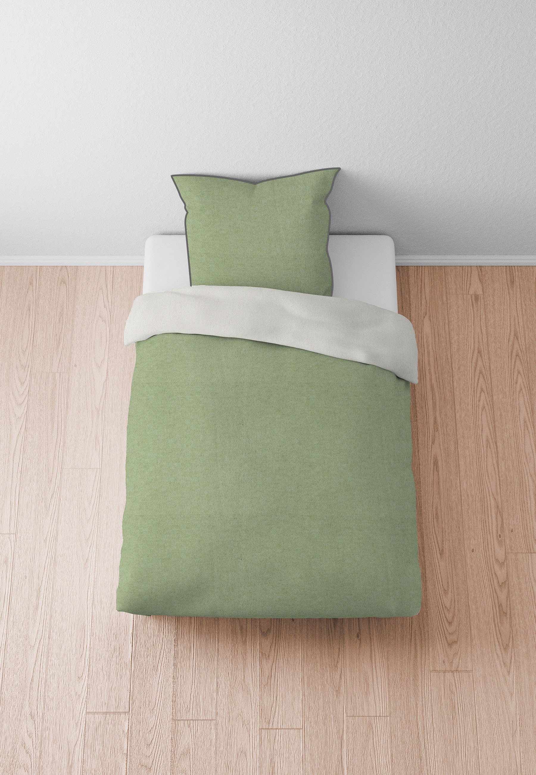 Biberna Wendebettwäsche "Hermal" 3 Stk. tlg. Flanell in Melangeoptik, Winte günstig online kaufen