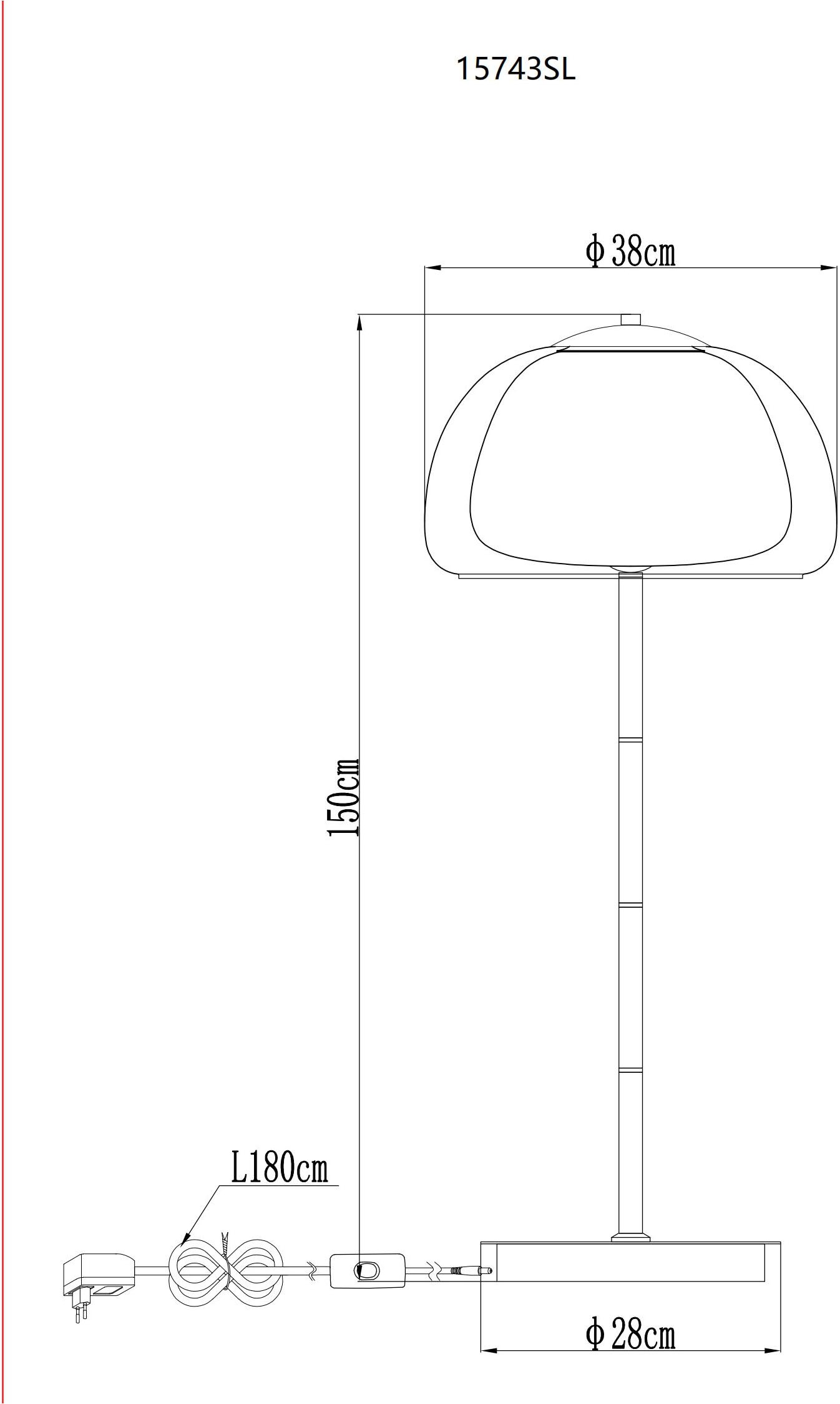 GLOBO LIGHTING Stehlampe »AVILA« LED-Modul 1 Stk. LED Stehleuchte für Wohnzimmer dimmbar modern