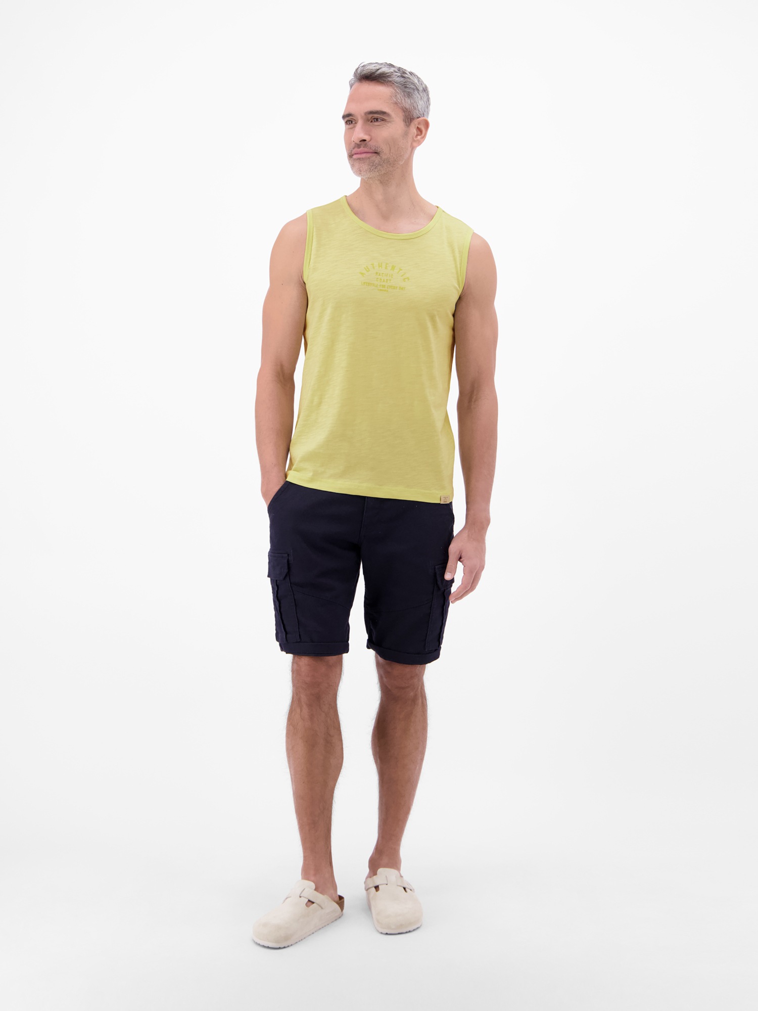 LERROS Muskelshirt »Luftiges Tanktop aus Baumwolle mit trendigem Slogan-Print«