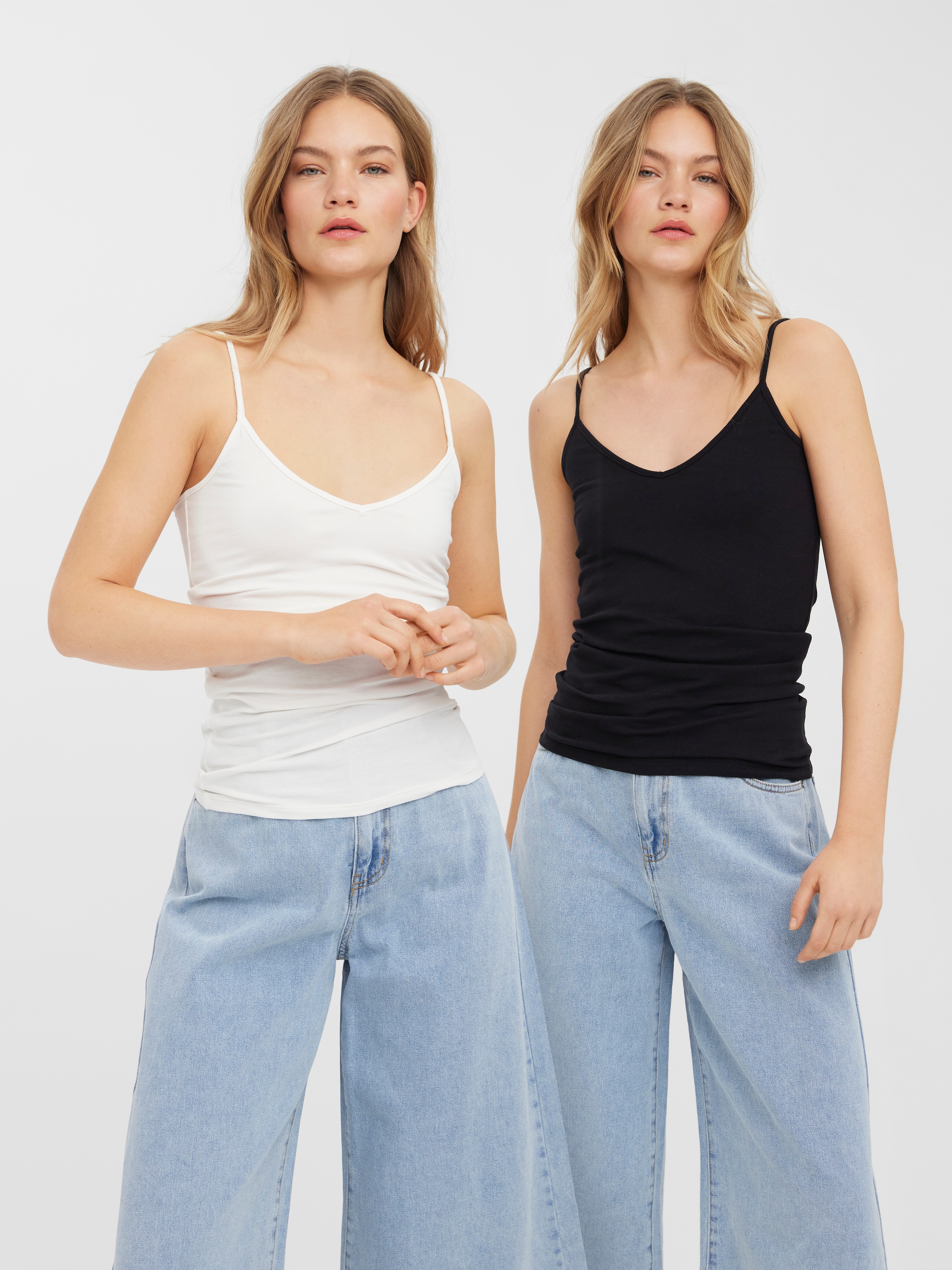 Vero Moda Spaghettitop »VMMAXI MY SOFT V SINGLET 2PACK« 2er-Pack, 2 Baumwollmischung, slim fit
