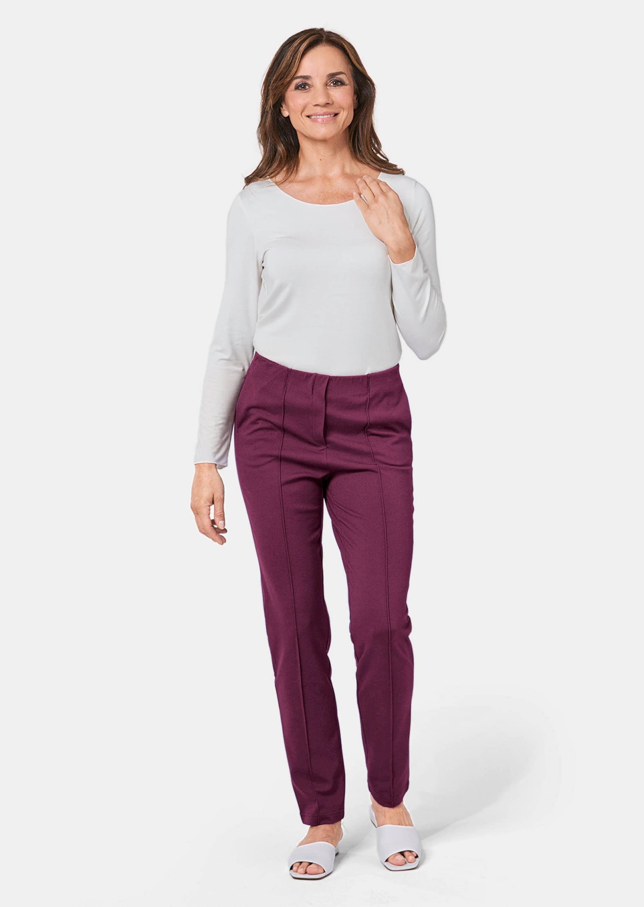 GOLDNER Schlupfhose »Moderne Hose LOUISA mit streckenden Biesen«  Ohne