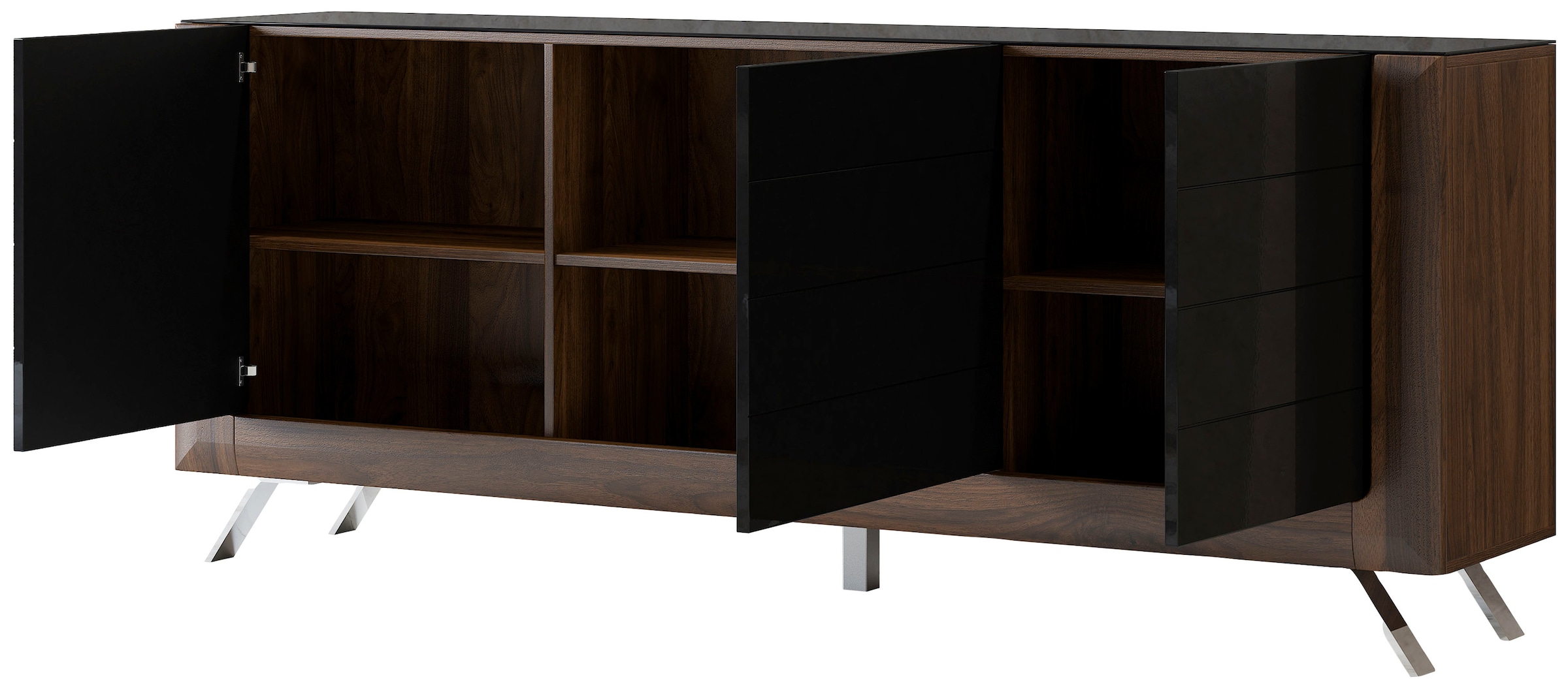 Leonique Sideboard »Kasai«, Breite 199 cm, mit 3 Türen