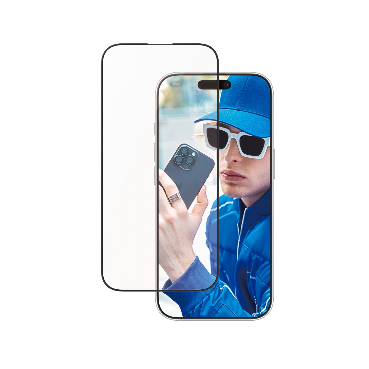PanzerGlass Displayschutzglas »Aluminum Frame Screen Protection«, für Apple iPhone 16 Pro, Displayschutzfolie, Schutzfolie, Bildschirmschutz, kratz- & stoßfest