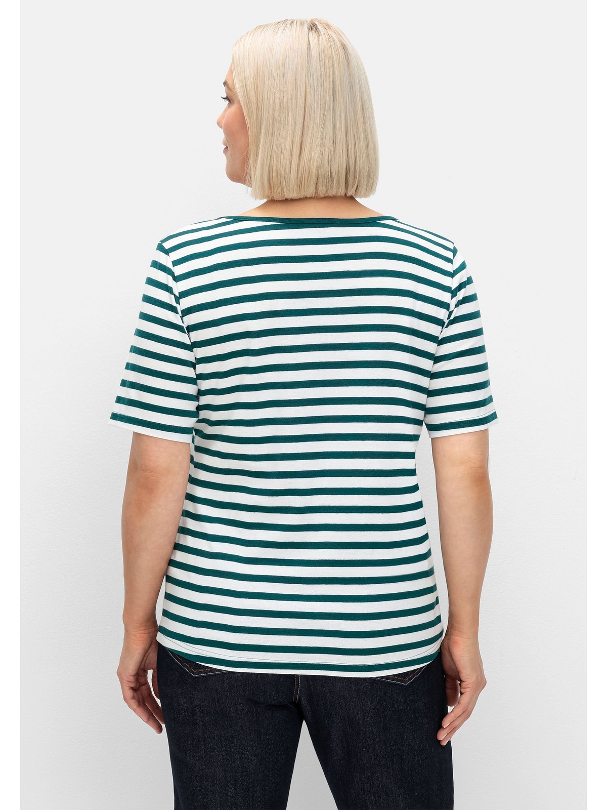 Sheego T-Shirt »Große Größen«, mit garngefärbtem Ringel, aus Rippware