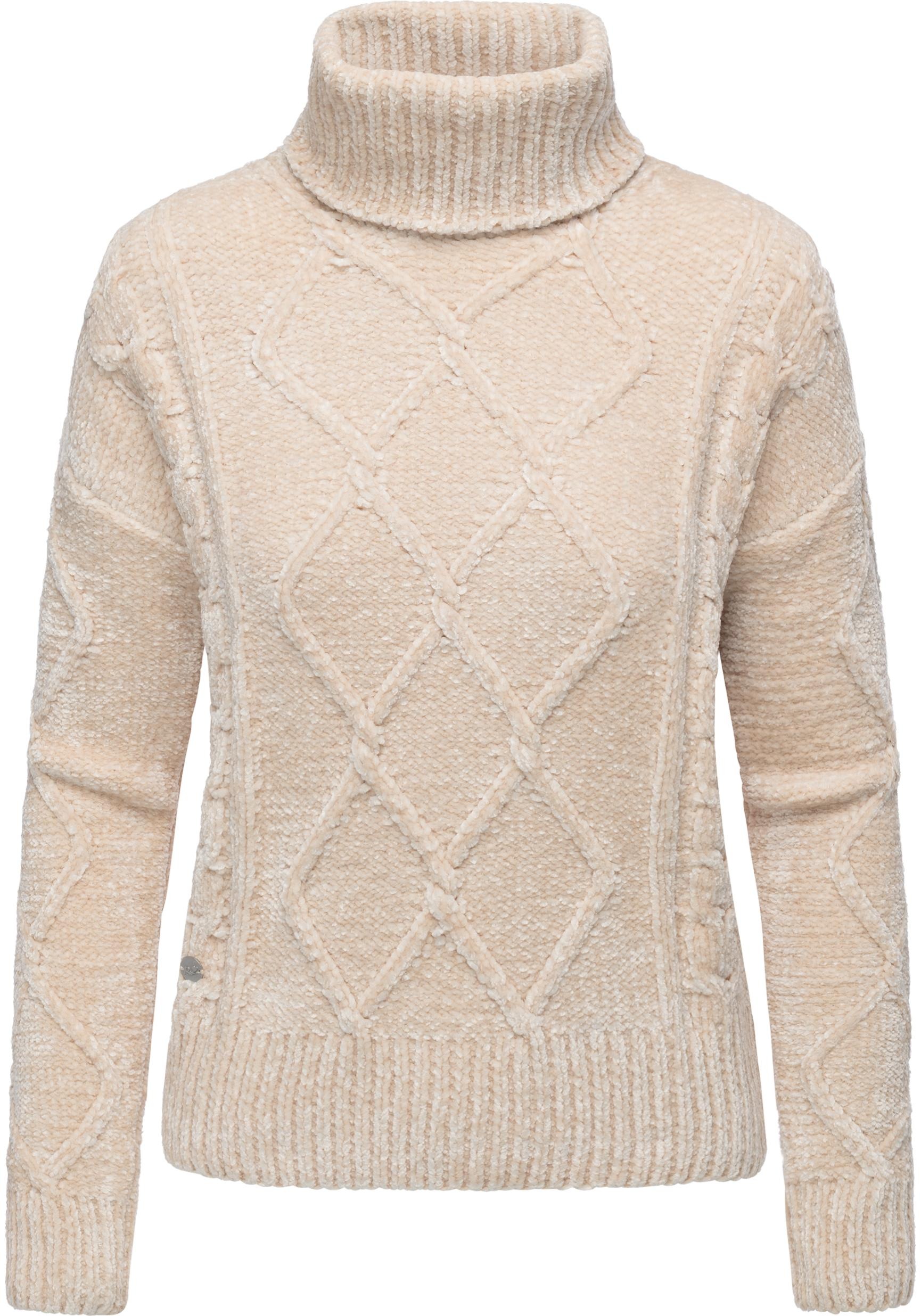 Ragwear Strickpullover "Janna Short" Gestrickter gemusterter Rollkragenpull günstig online kaufen