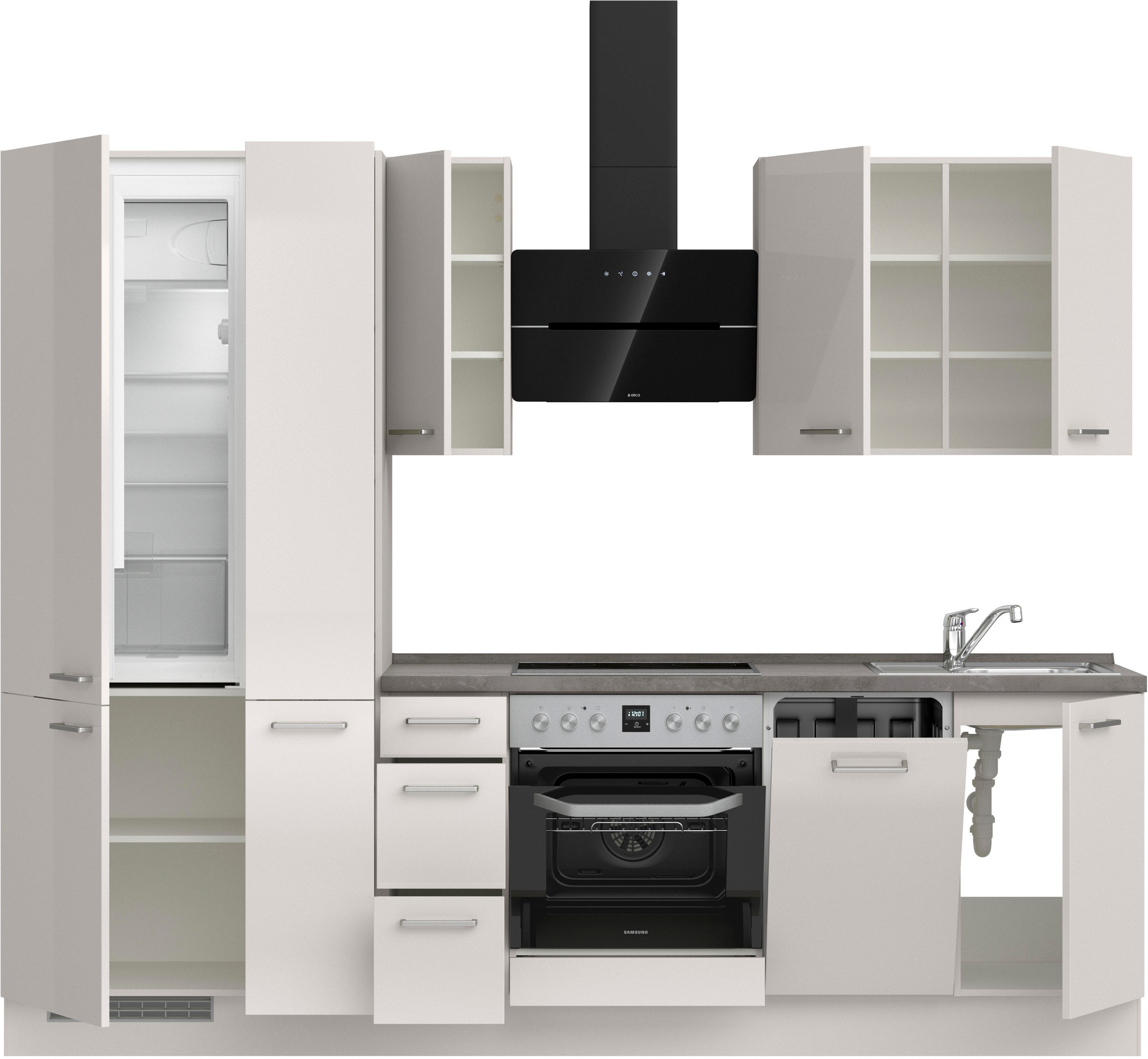 nobilia® Küchenzeile »"Flash II"«, vormontiert, Ausrichtung wählbar, Breite 270 cm, wahlw. mit E-Geräten