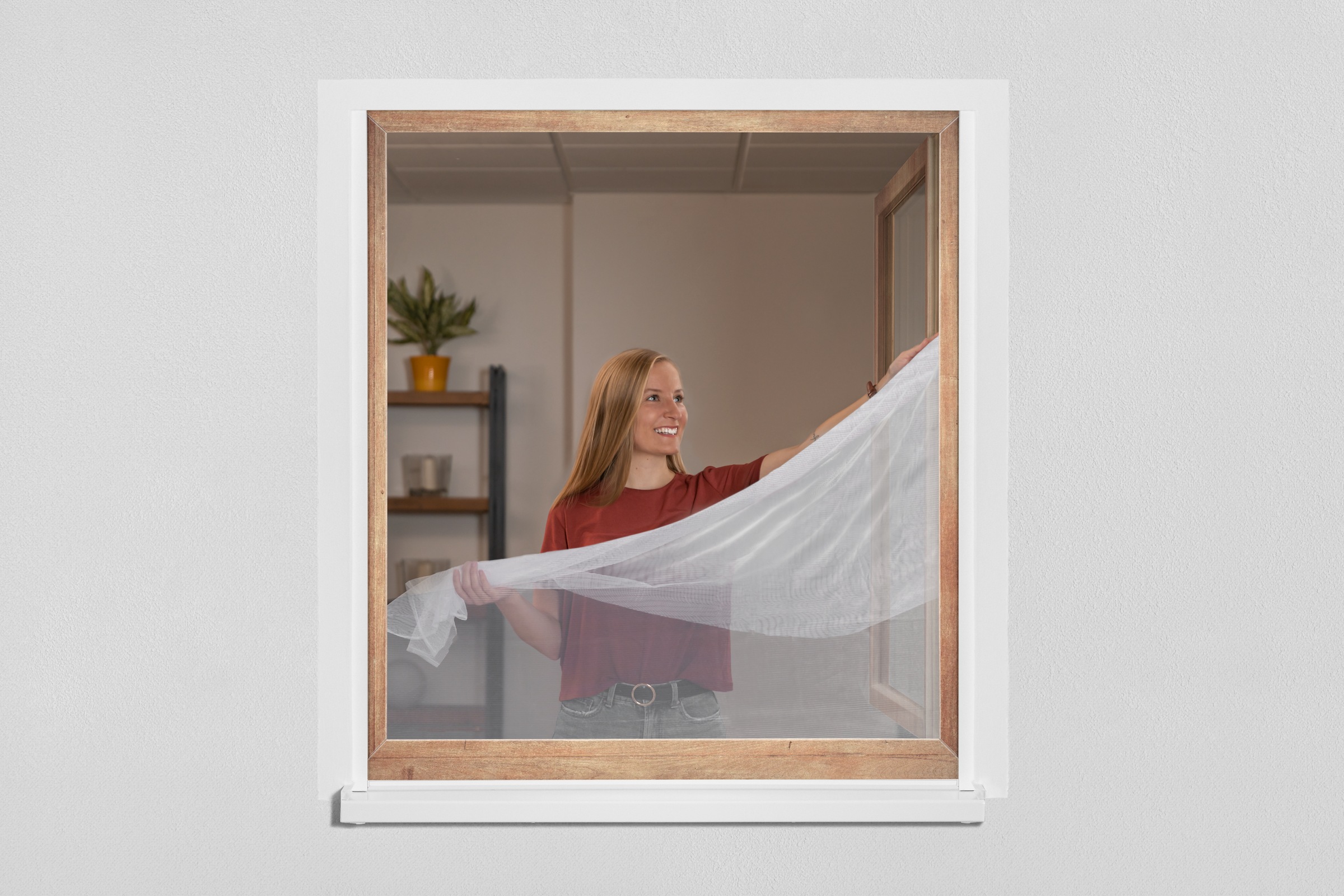 SCHELLENBERG Fliegengitter-Gewebe »Elastic ohne bohren«, elastischer Insektenschutz für Fenster, 130 x 150 cm, anthrazit, weiß