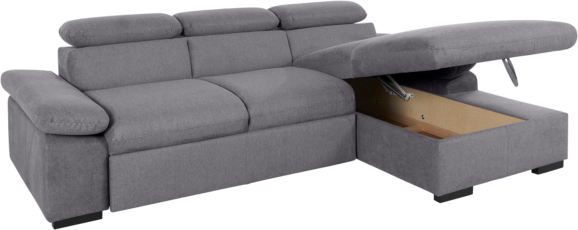 COTTA Ecksofa »Lola L-Form«, (Set, mit Hocker), mit Hocker & Kopfteilfunktion, wahlw. Bett- und Armteilfunktion