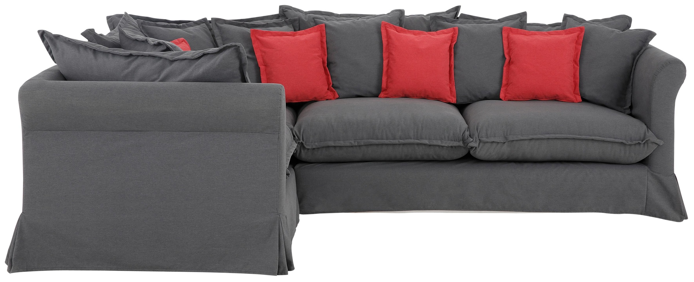 Home affaire Ecksofa »Luise L-Form«, mit vielen losen Kissen und abnehmbarer Husse