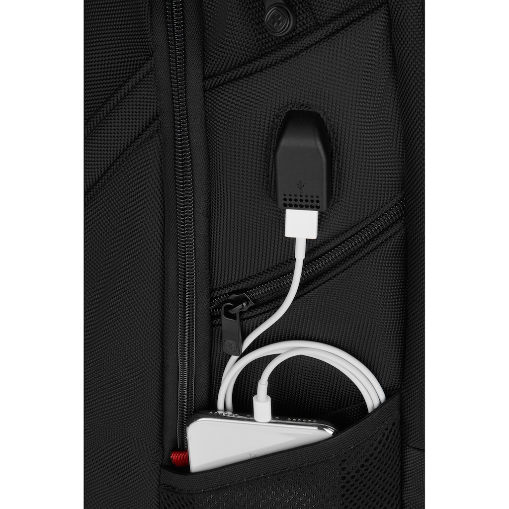 Wenger Laptoprucksack »Ibex Deluxe, schwarz«, für Laptops bis 16 Zoll; inkl. USB-Schleuse