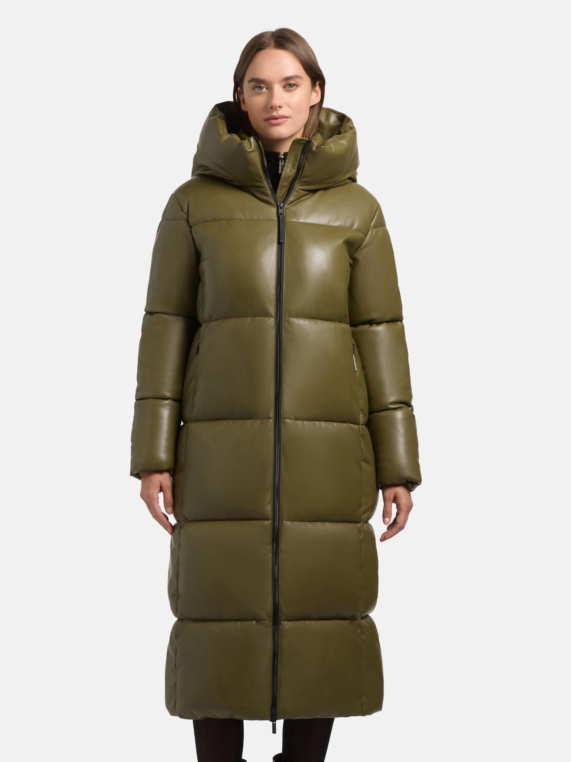 khujo Steppmantel "Destiny" Langer gesteppter Damen Mantel in Lederoptik günstig online kaufen