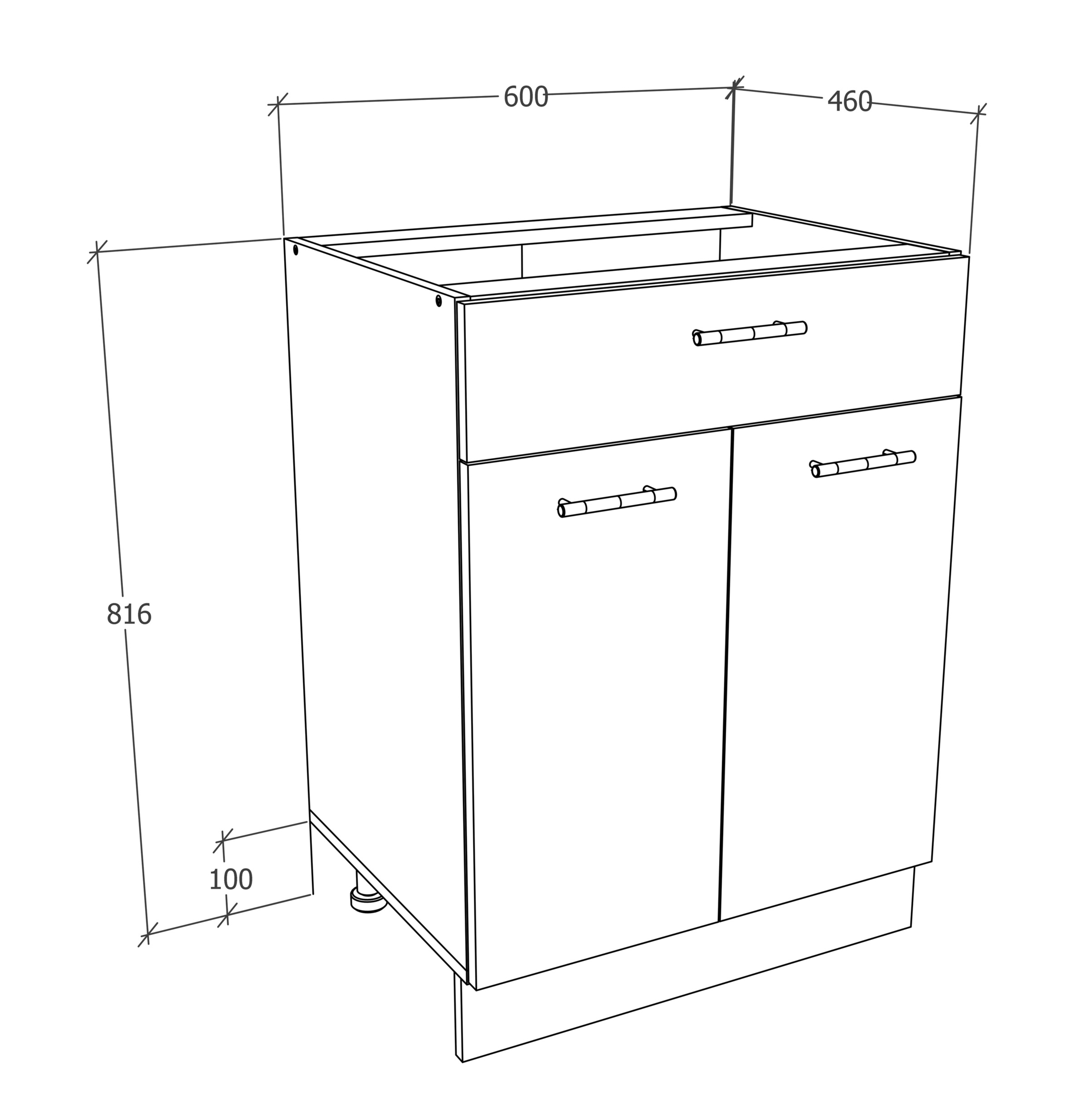 VCM Unterschrank »Küchenschrank B 60 cm Unterschrank Schublade Esilo«