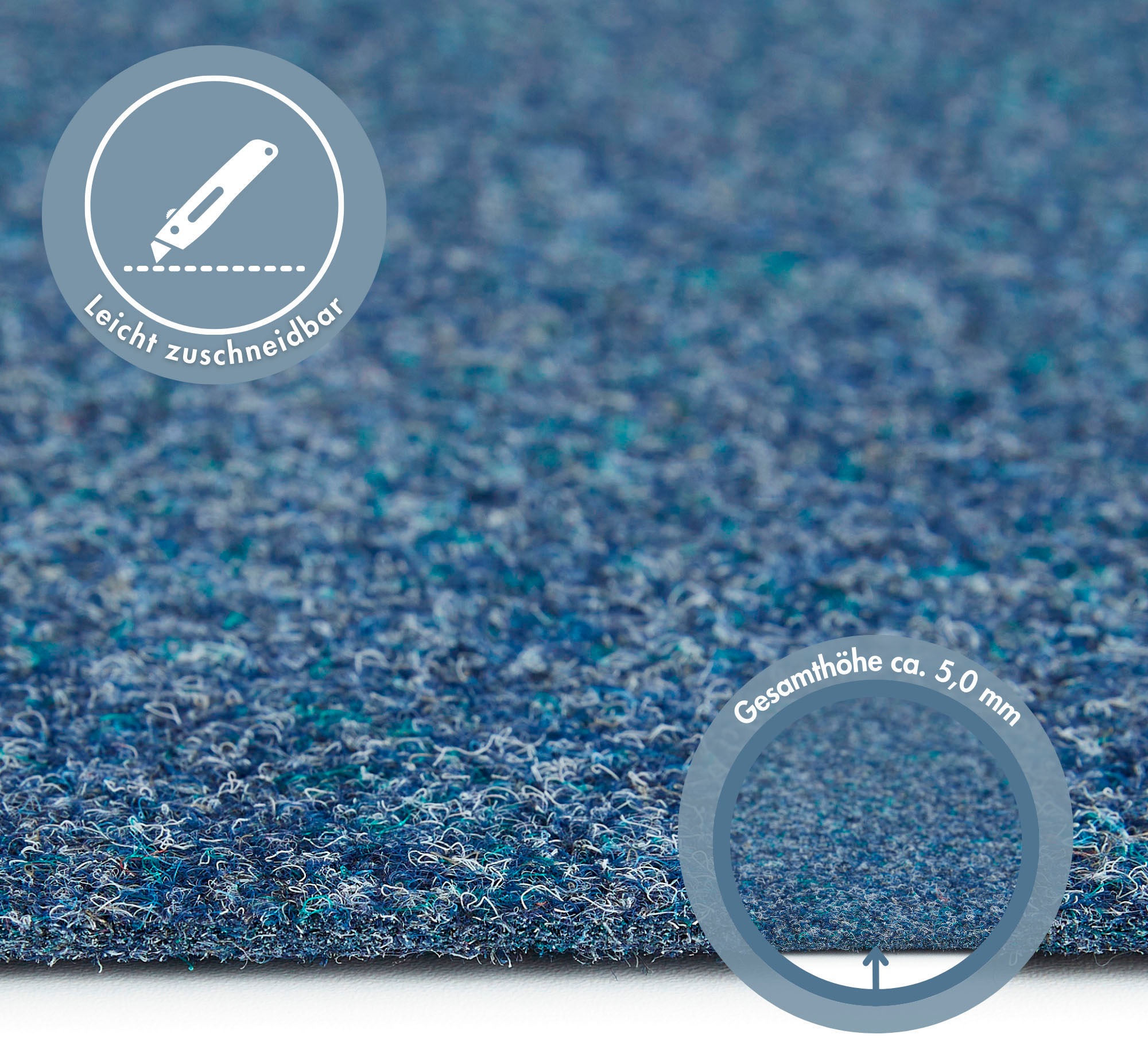 Thumbnail - Andiamo Teppichboden "Invita, Nadelvlies, Gesamthöhe 5 mm, Made in Belgium" rechteckig melierte Optik, Breite 200 cm ode...