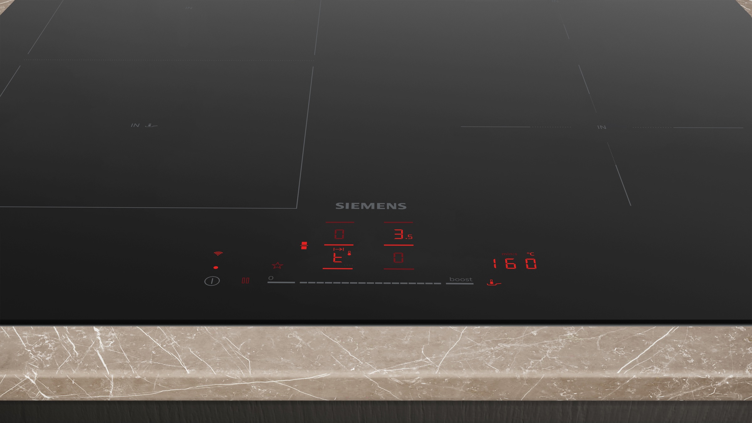 SIEMENS Induktions-Kochfeld "ED61AHSC1E", schwarz, B:59,2cm H:5,1cm T:52,2cm, Kochfelder, Moderne matte Optik: 5x weniger sichtbare Kratzer 3