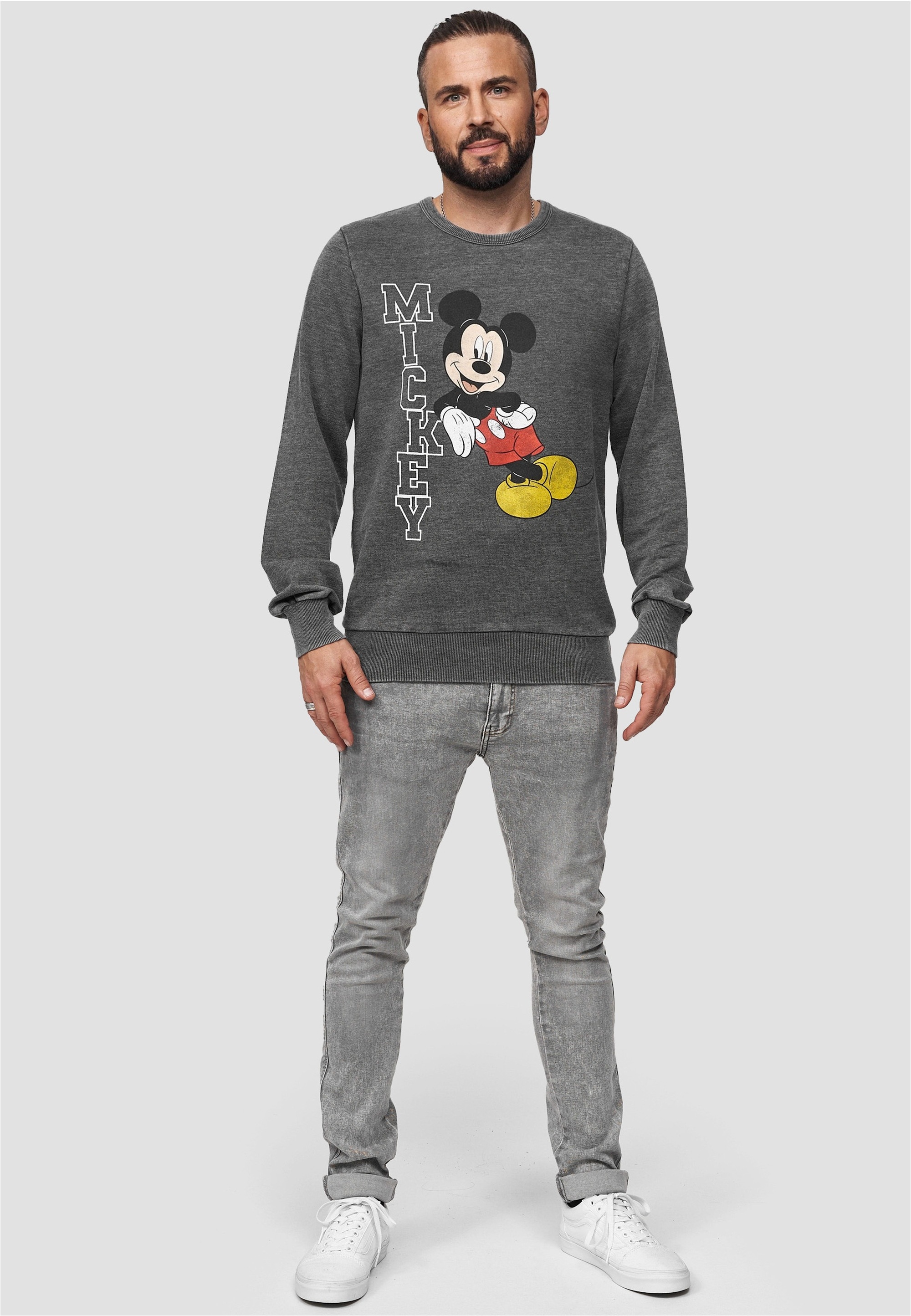 Recovered Sweatshirt "Disney Mickey Leaning", 1 Stk. mit niedlichem Frontpr günstig online kaufen