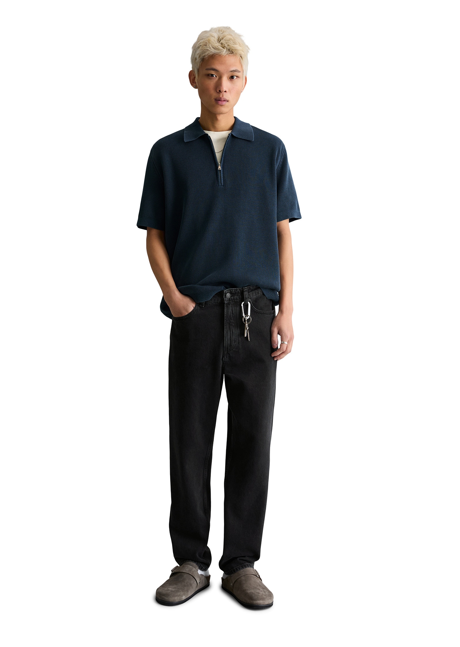 Marc O'Polo DENIM Poloshirt »mit feiner Rippstruktur«