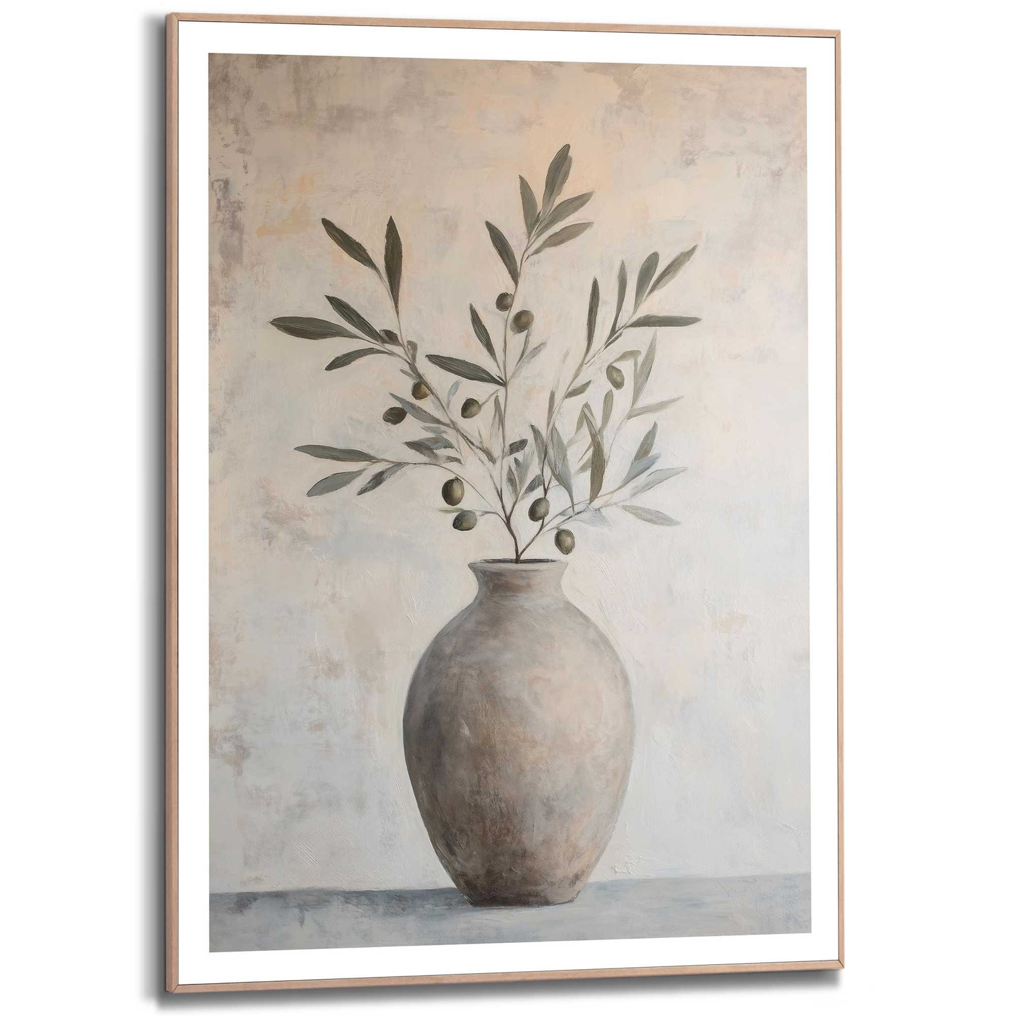 Reinders Poster "Oliven auf Vase", Wohnzimmer - Grün - MDF - Abstrakt - 50x günstig online kaufen