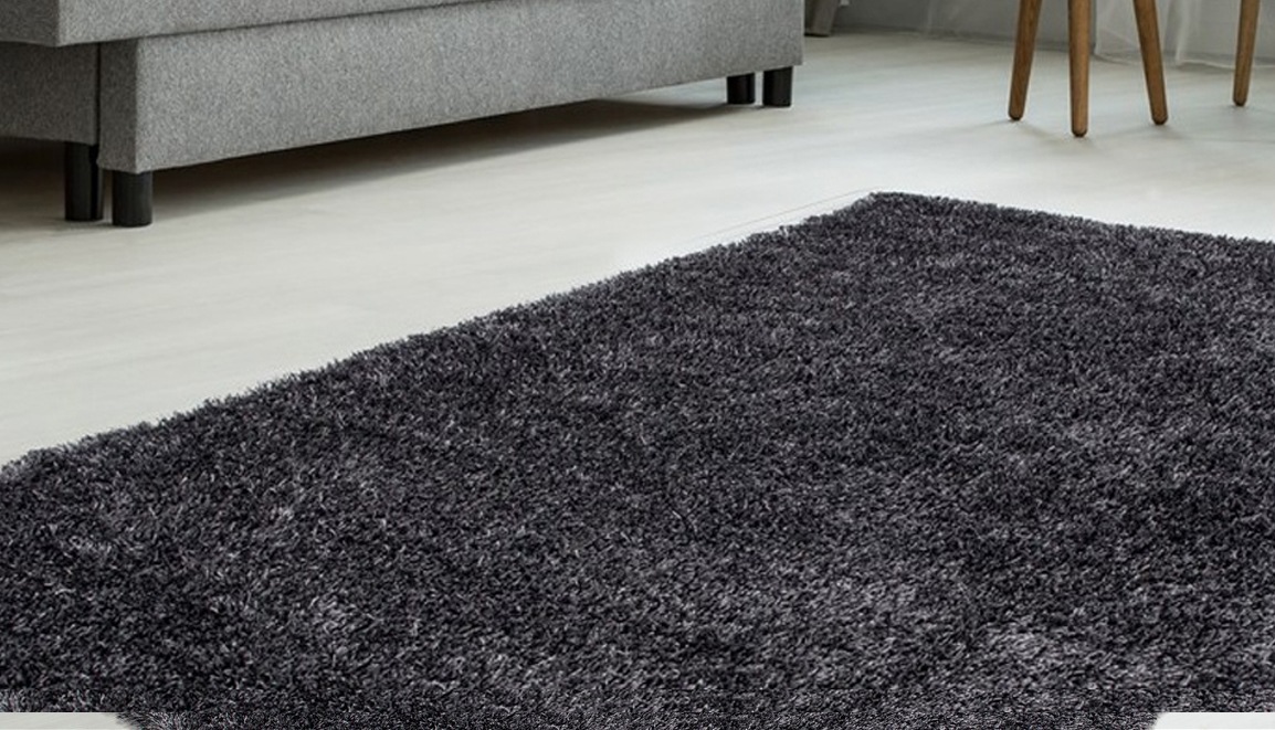 Hochflor-Teppich BRUNO BANANI "Alga", grau (anthrazit), B:240cm H:40mm L:330cm, Kunstfaser, Teppiche, Uni, Shaggy, Langflor, besonders weich und kuschelig, Wohnzimmer