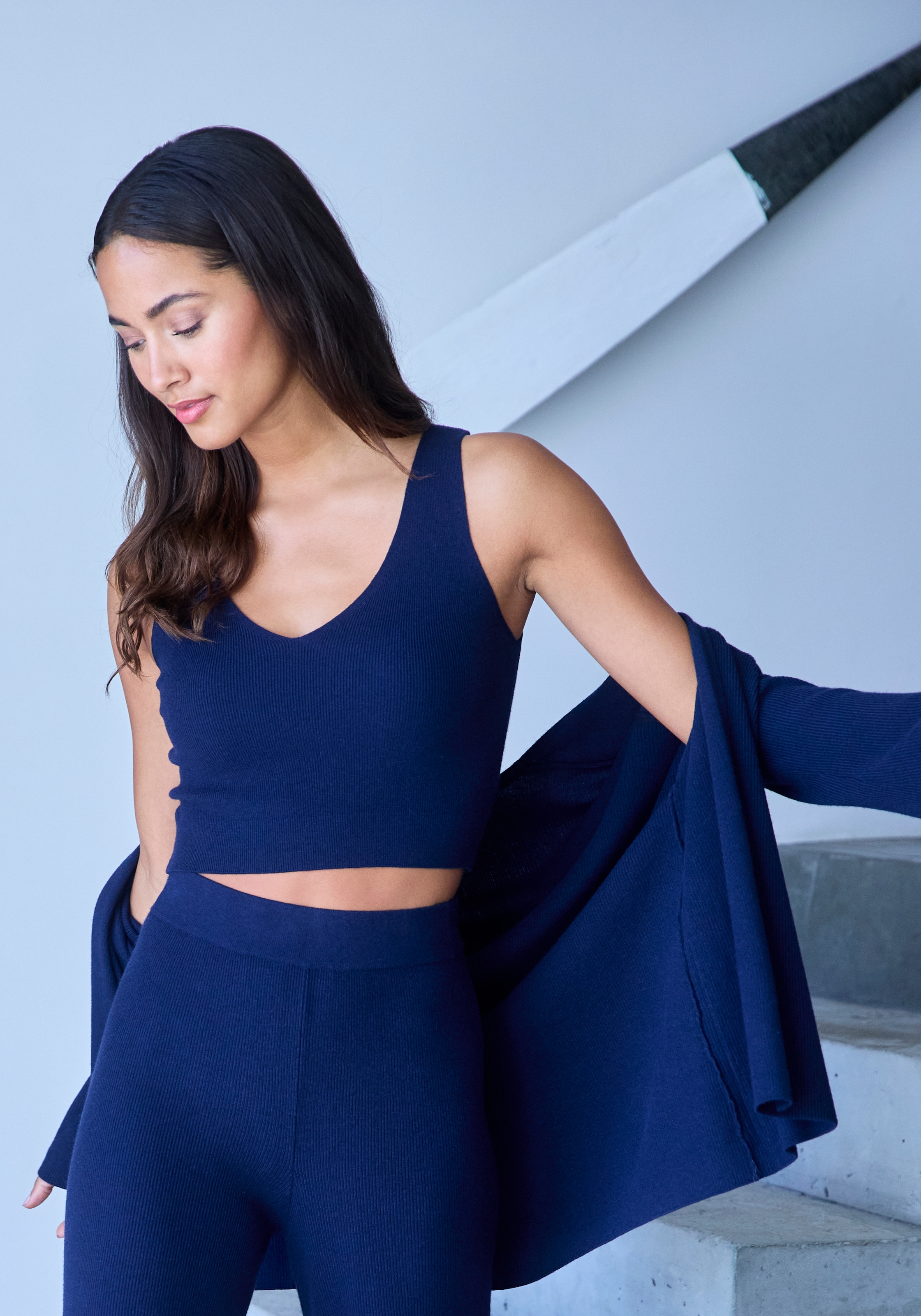 Copenhagen Studios Stricktop, aus hochwertigem Rippstrick, Loungewear