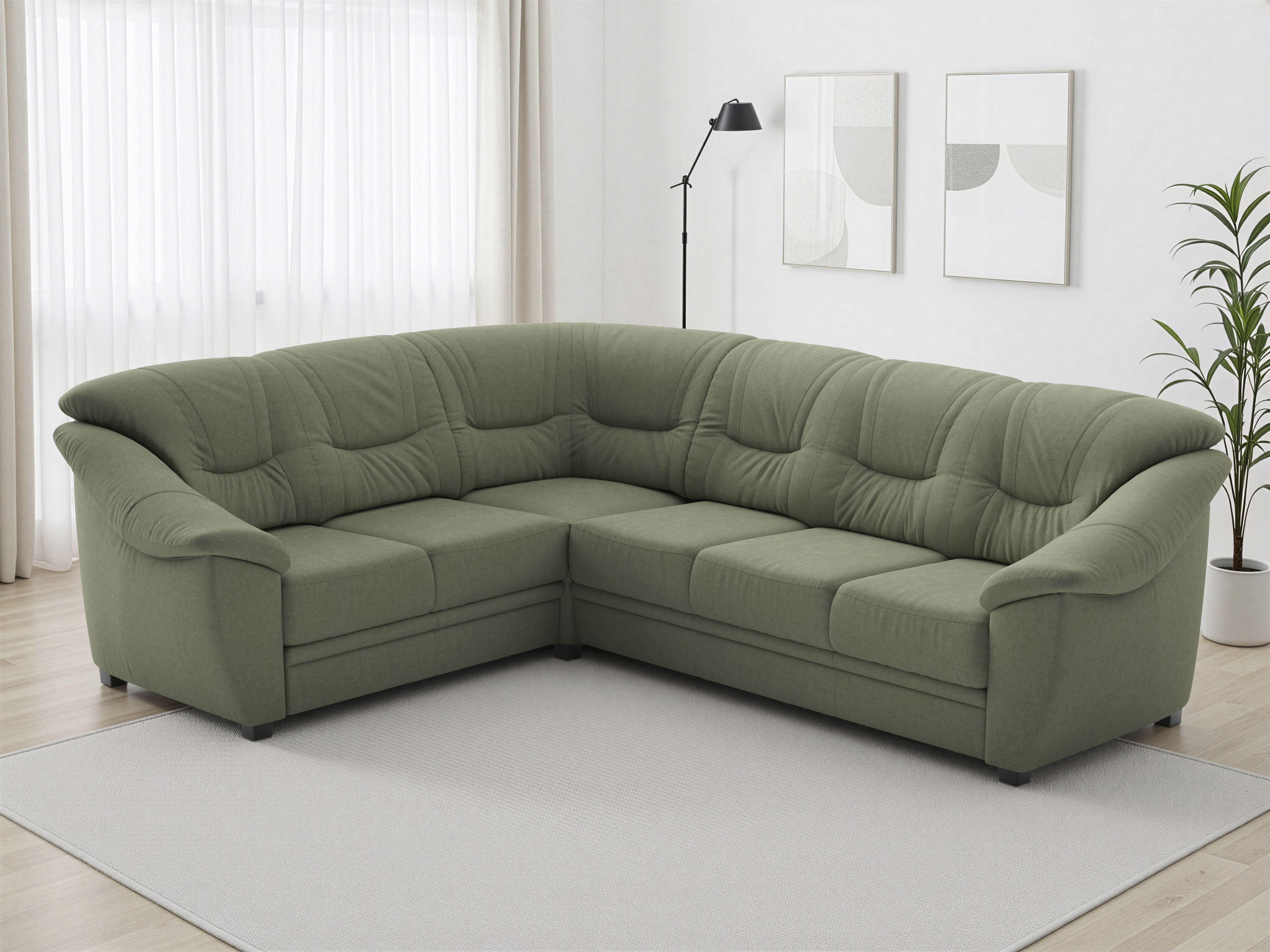 sit&more Ecksofa "Savona L-Form, B. 262 cm, Komfortsitz, Eckcouch mit Stoff- & Lederwahl" optional Schlaffunktion, Liegefl. 120x195 cm