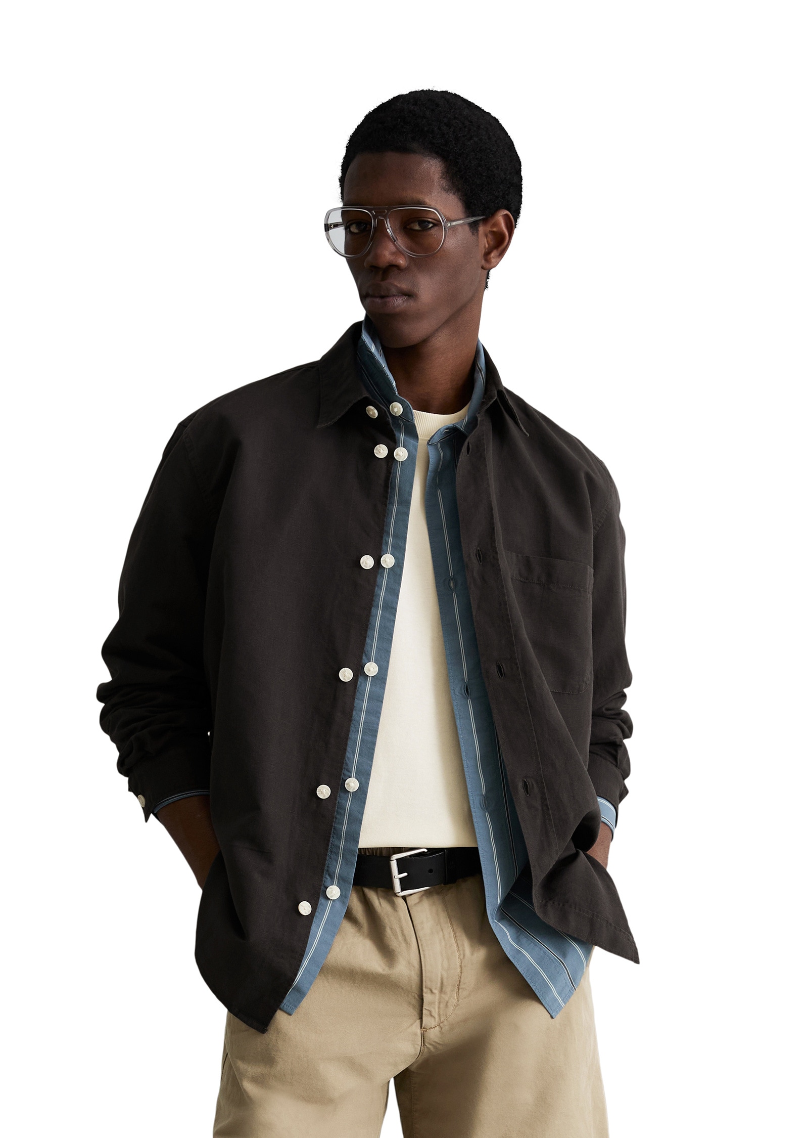 Marc OPolo DENIM Langarmhemd "aus Leinen und Bio-Baumwolle" günstig online kaufen